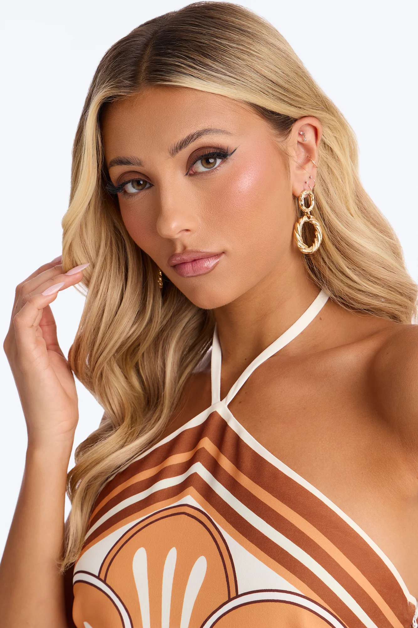 Revolving Drop Earrings - Gold - Image 2