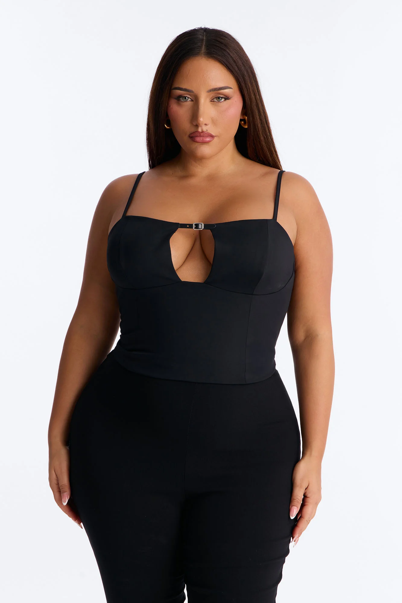 Rhyan Belted Sleeveless Top - Black - Image 6
