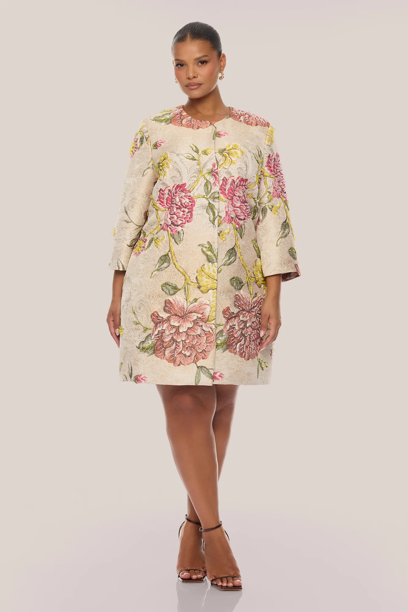Riannon Jacquard Jacket - Taupe - Image 5