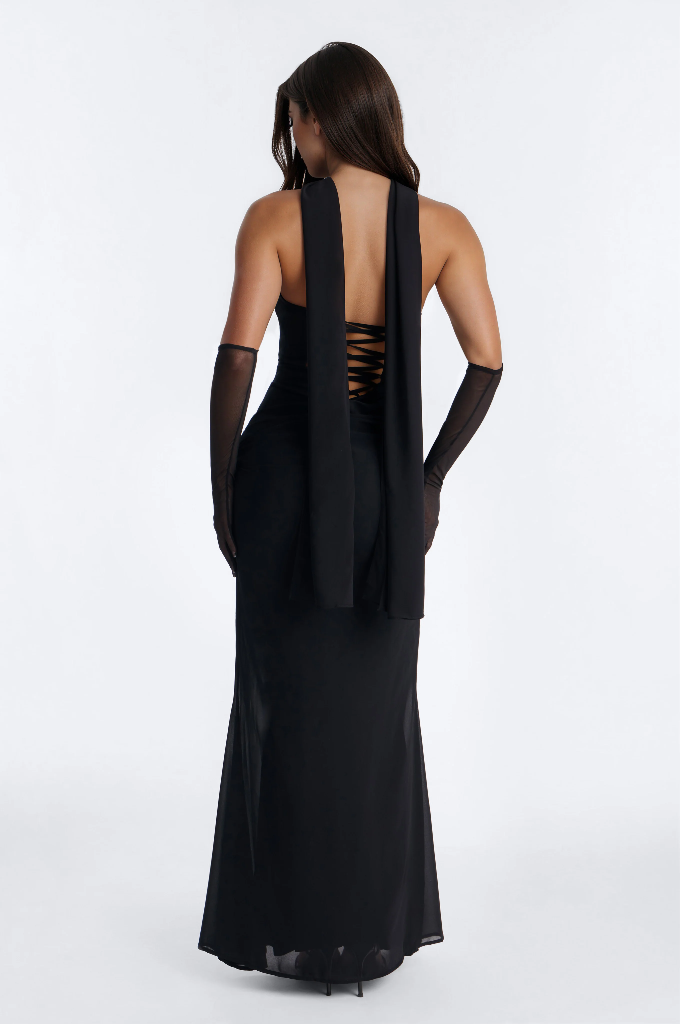 Rich Energy Chiffon Gown - Black - Image 4