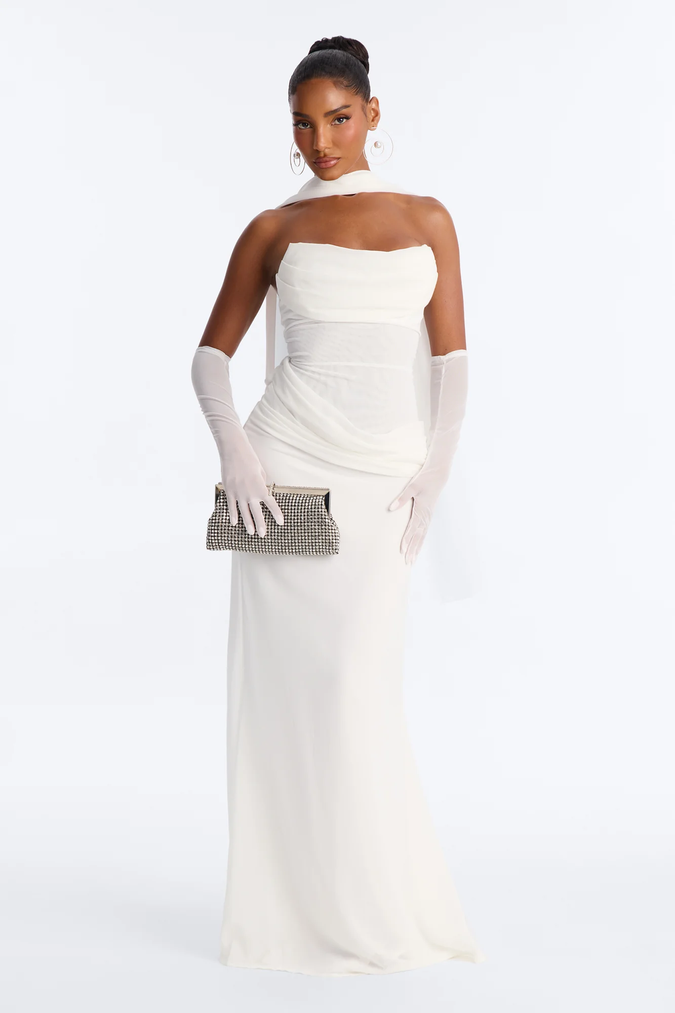 Rich Energy Chiffon Gown - White