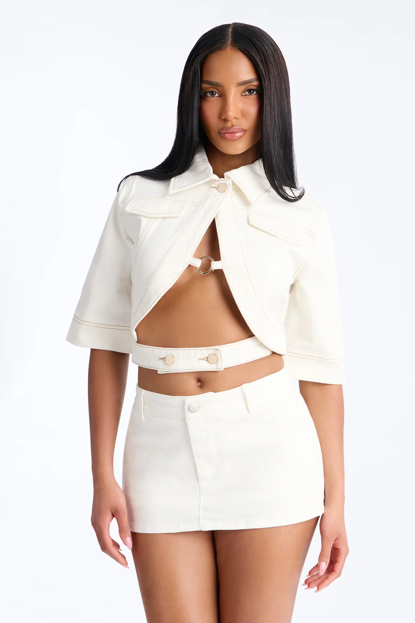 Ridin' Around Denim Top - White