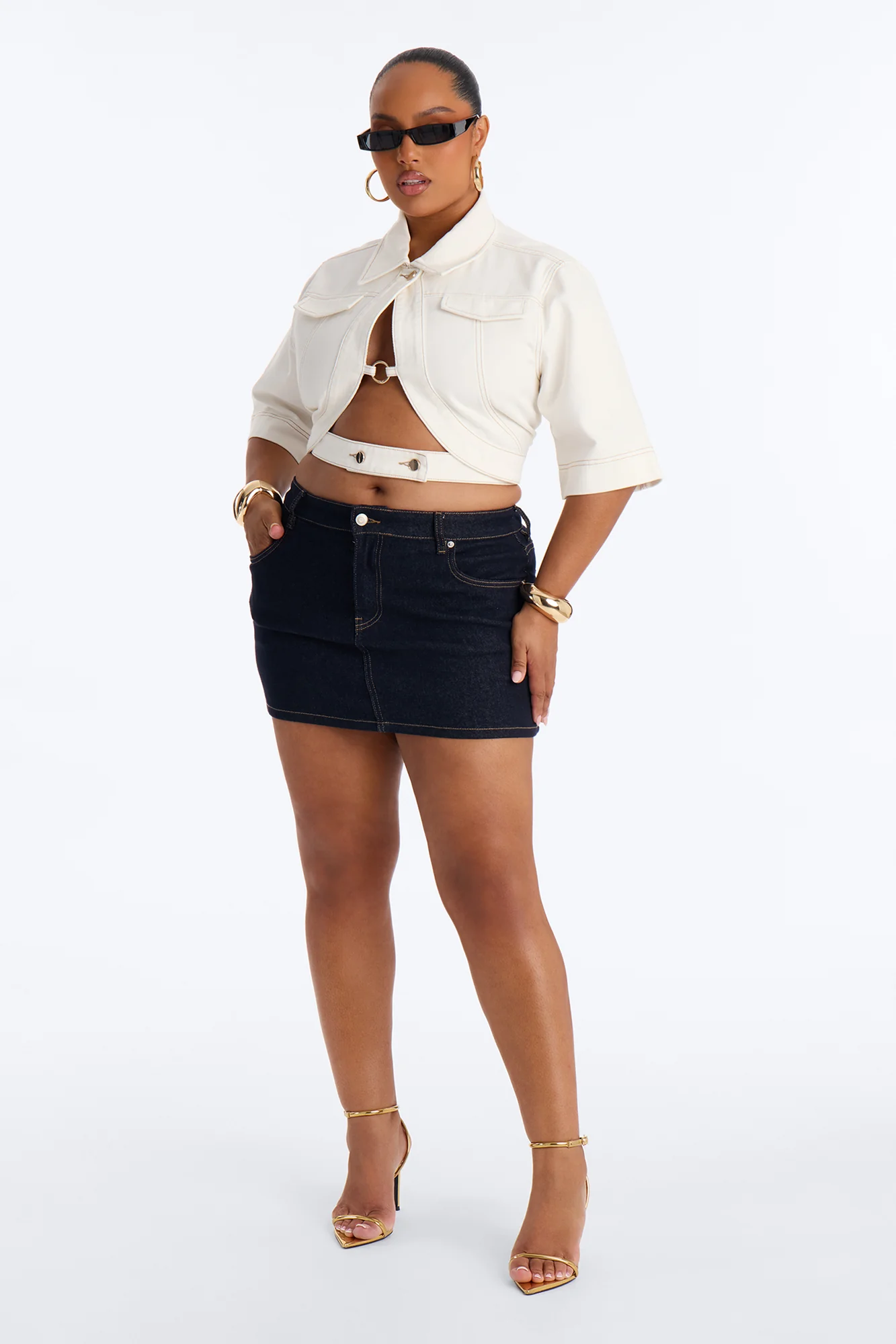 Ridin' Around Denim Top - White - Image 6