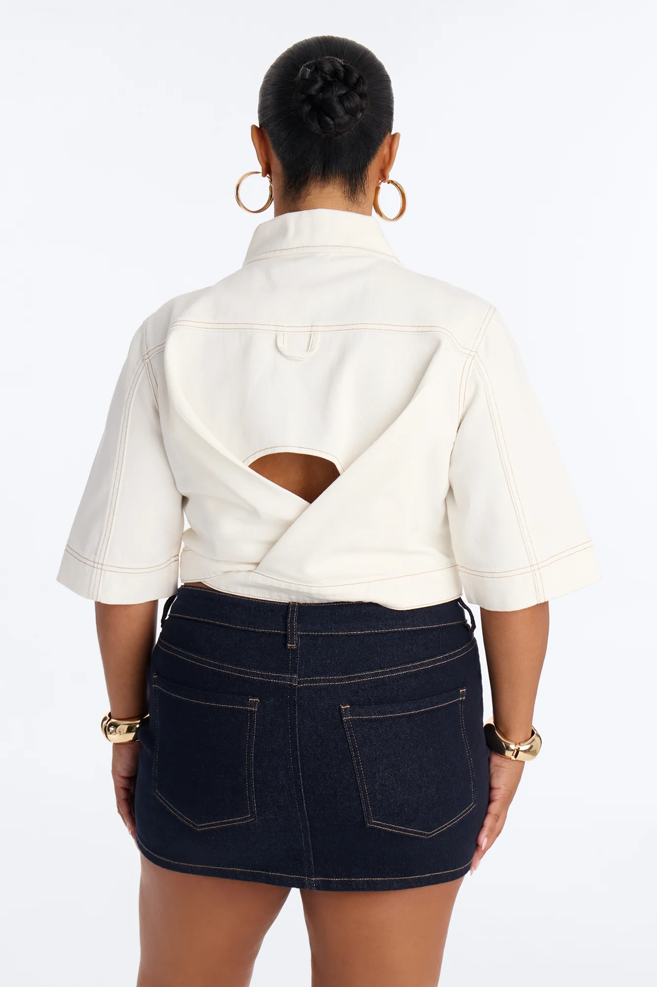Ridin' Around Denim Top - White - Image 8