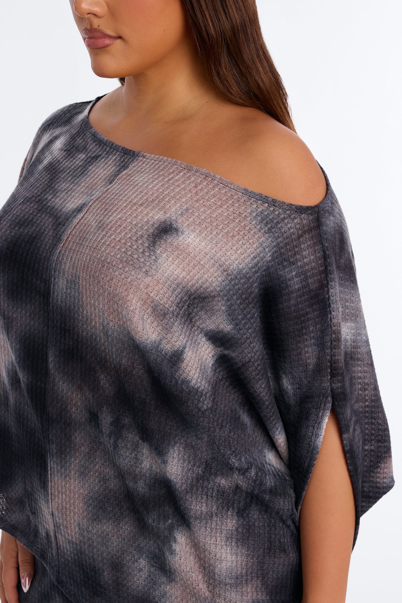 Riley Tie Dye Waffle Pant Set - Grey/combo - Image 7