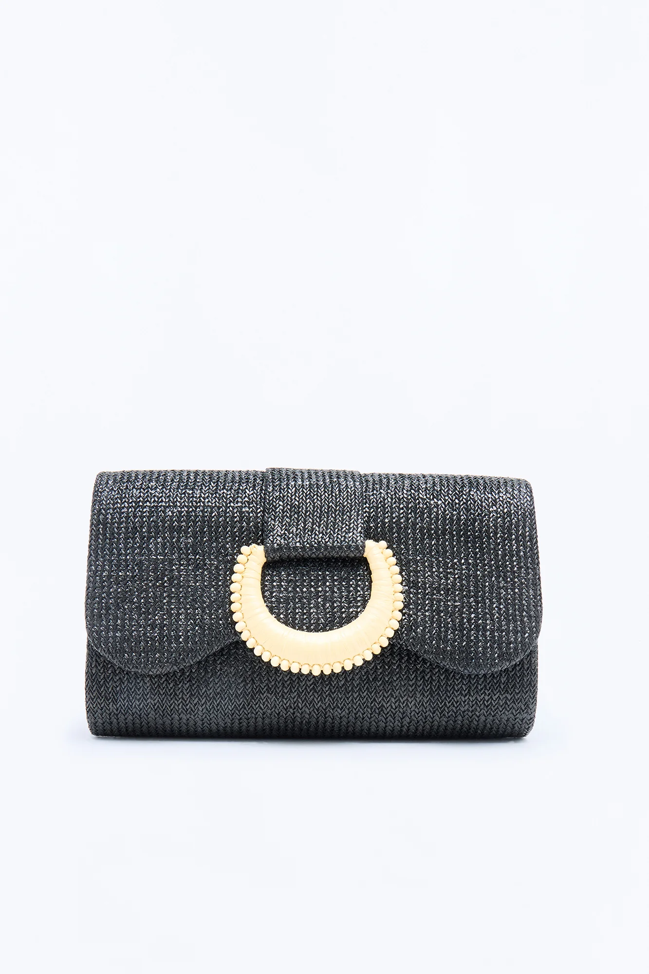 Riviera Maya Straw Clutch - Black - Image 4