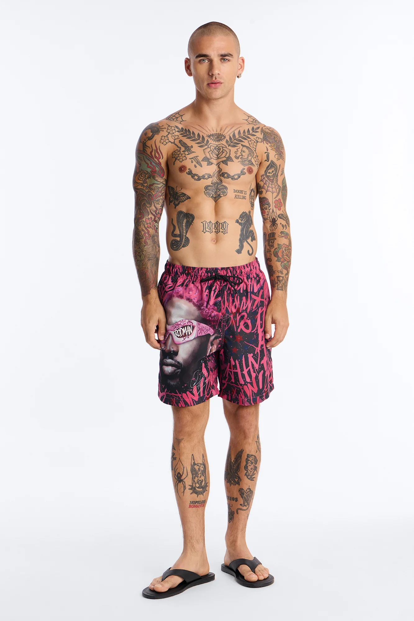 Rodman Poolside Swim Trunk 7″ - Pink/combo - Image 2