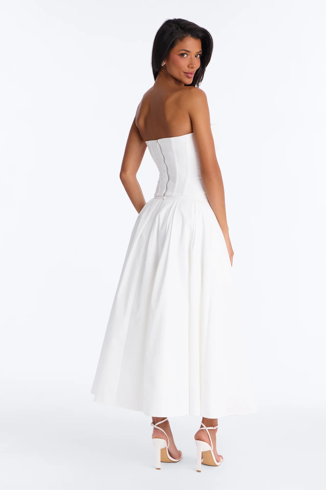 Romance Hour Corset Skirt Set - White - Image 5