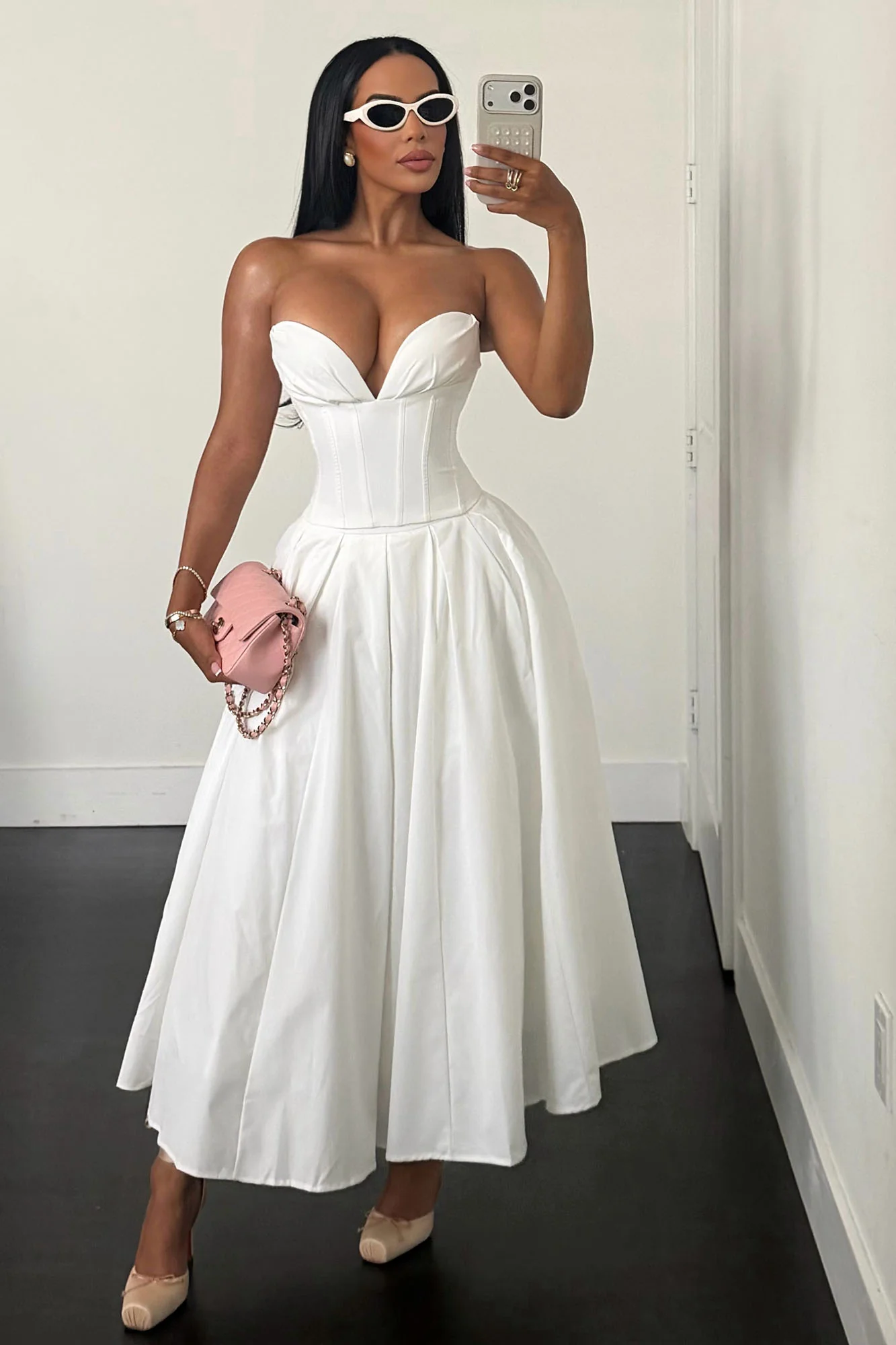 Romance Hour Corset Skirt Set - White - Image 6