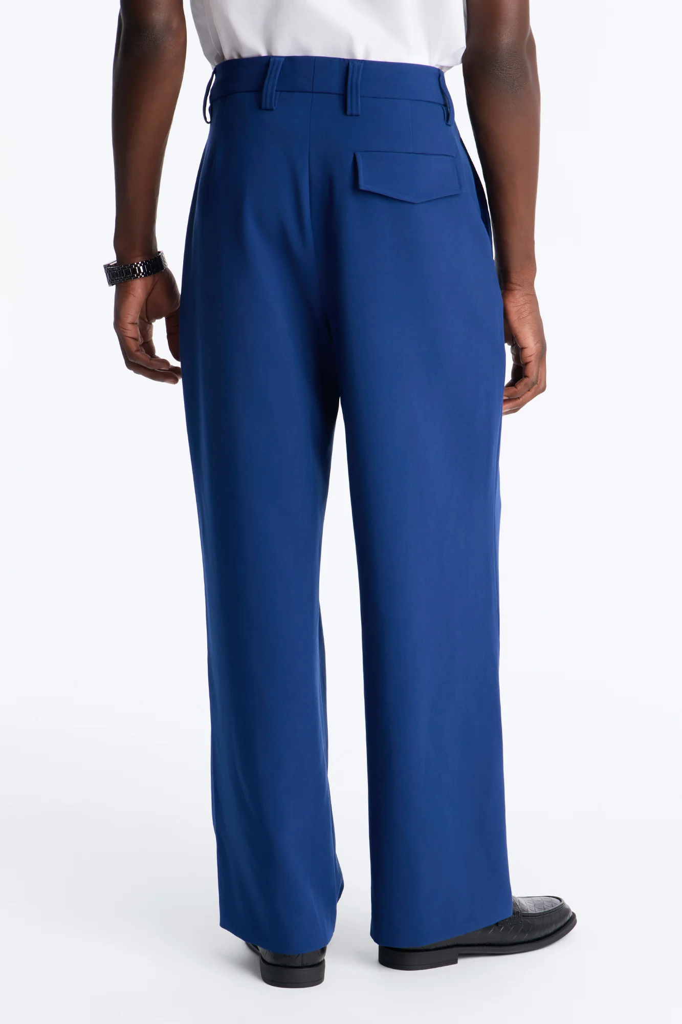 Ronan High Waisted Pleated Trousers - Navy - Image 4
