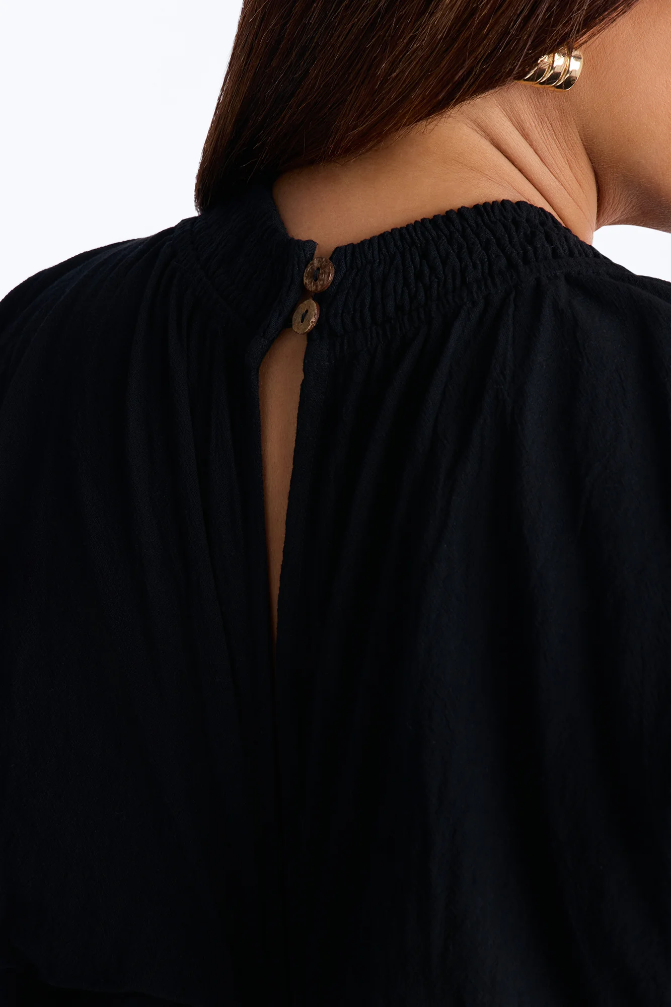 Rory Poplin Mini Dress - Black - Image 6