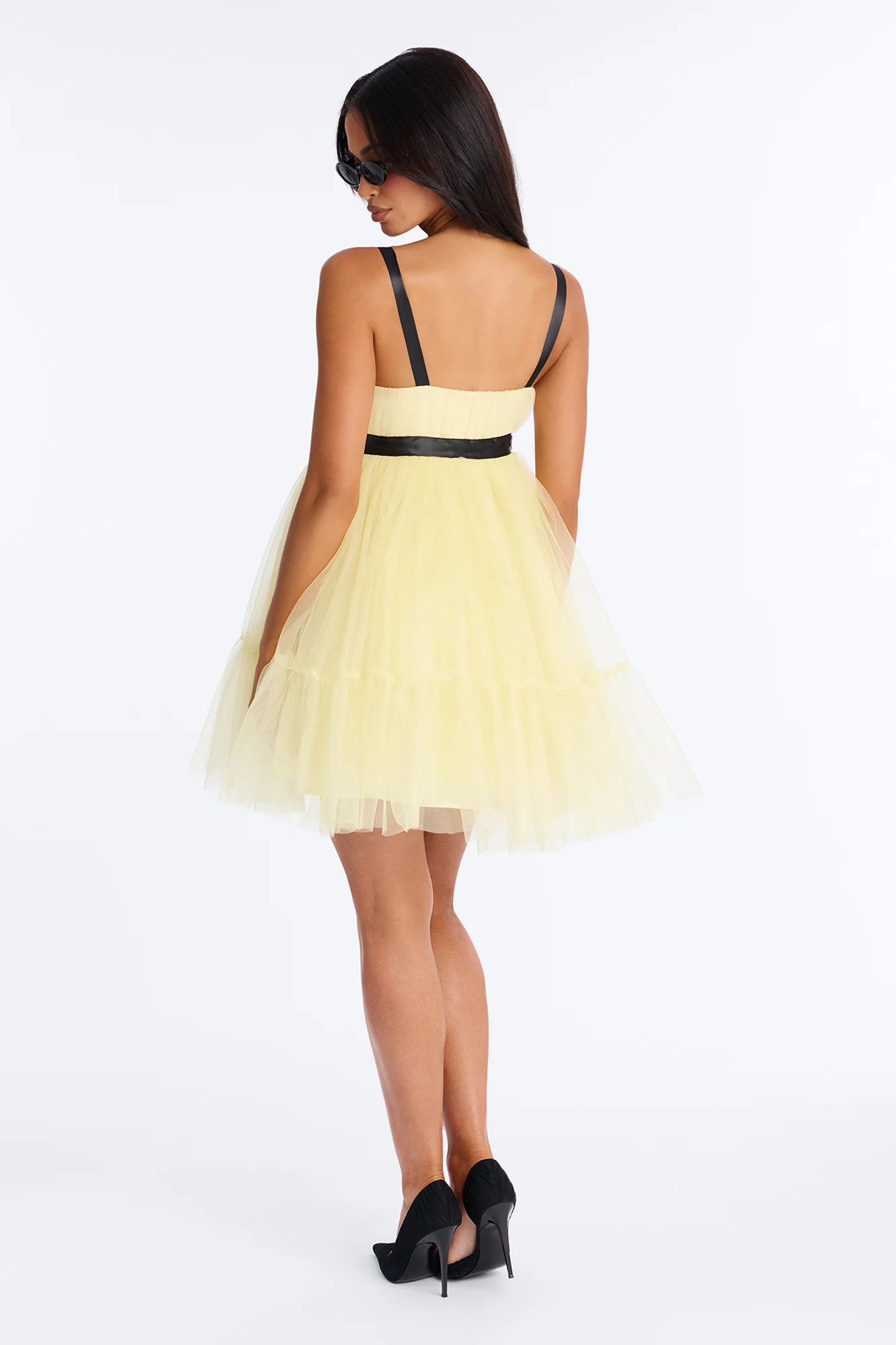 Rosy Girl Tulle Babydoll Mini Dress - Yellow - Image 4