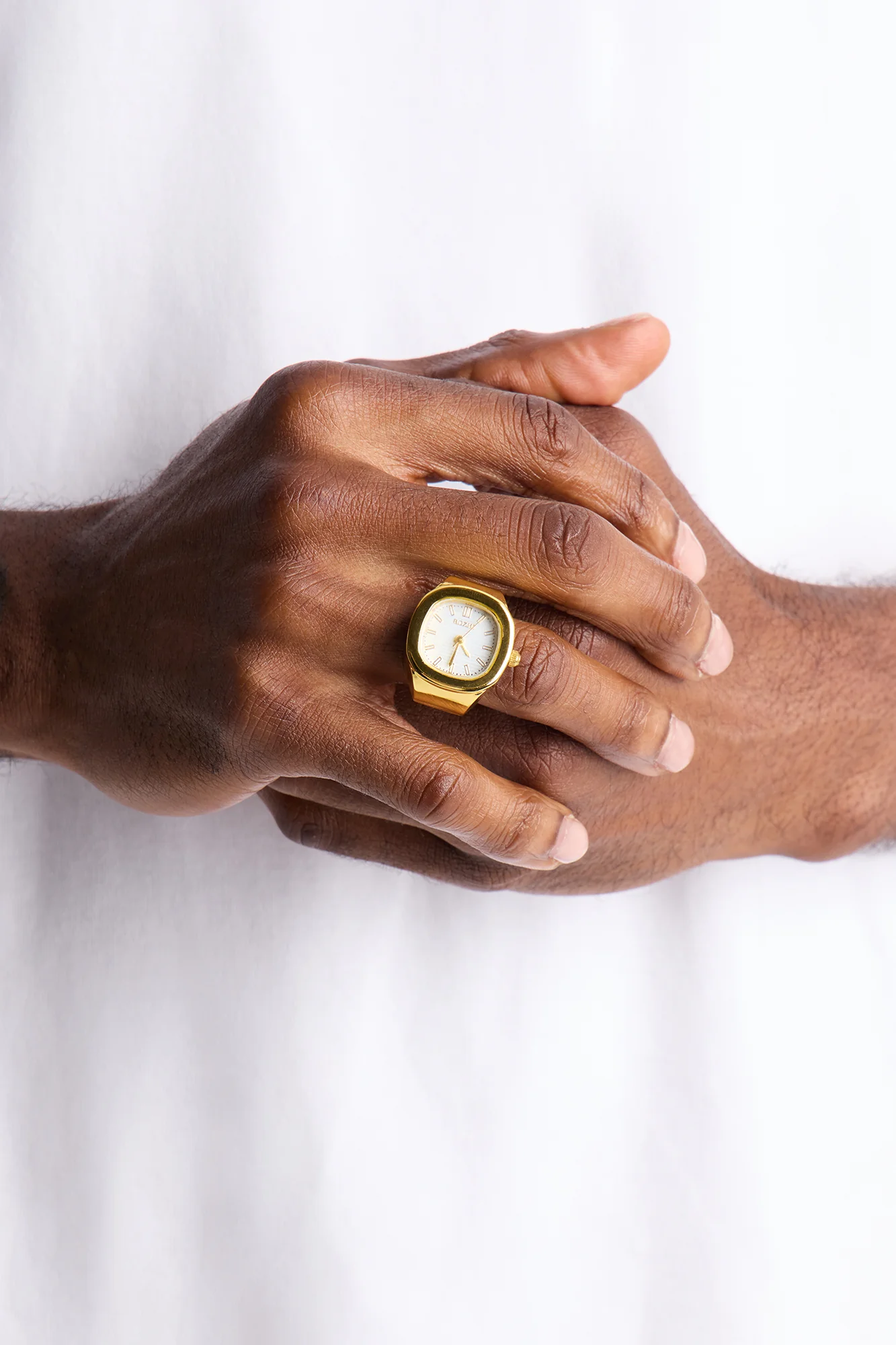 Round The Time Functional Watch Dial Ring - Gold - Image 2