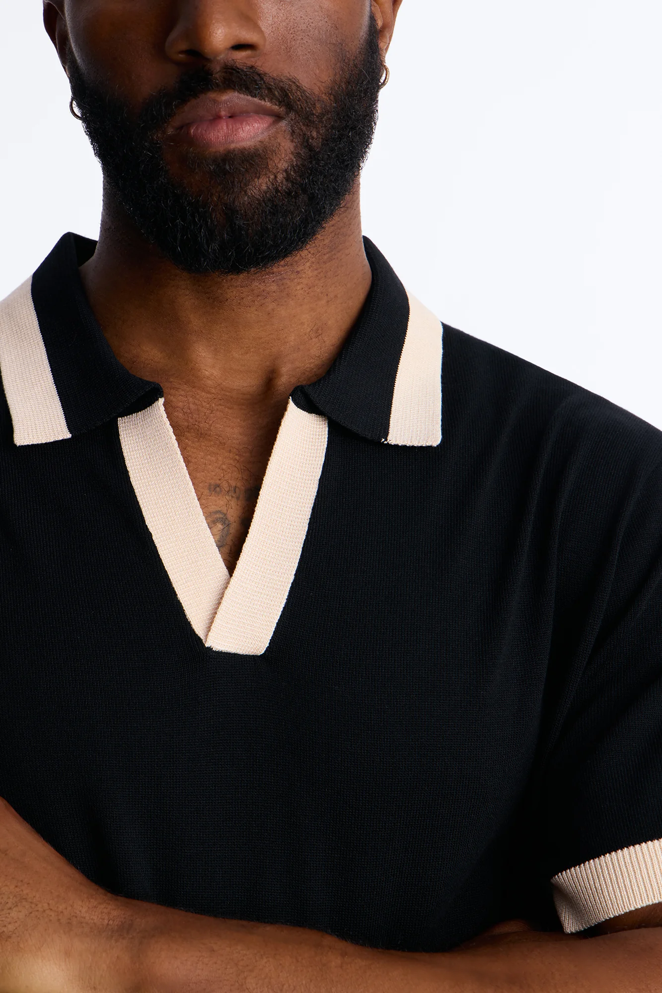 Rue Saint Johnny Collar Polo - Black - Image 3