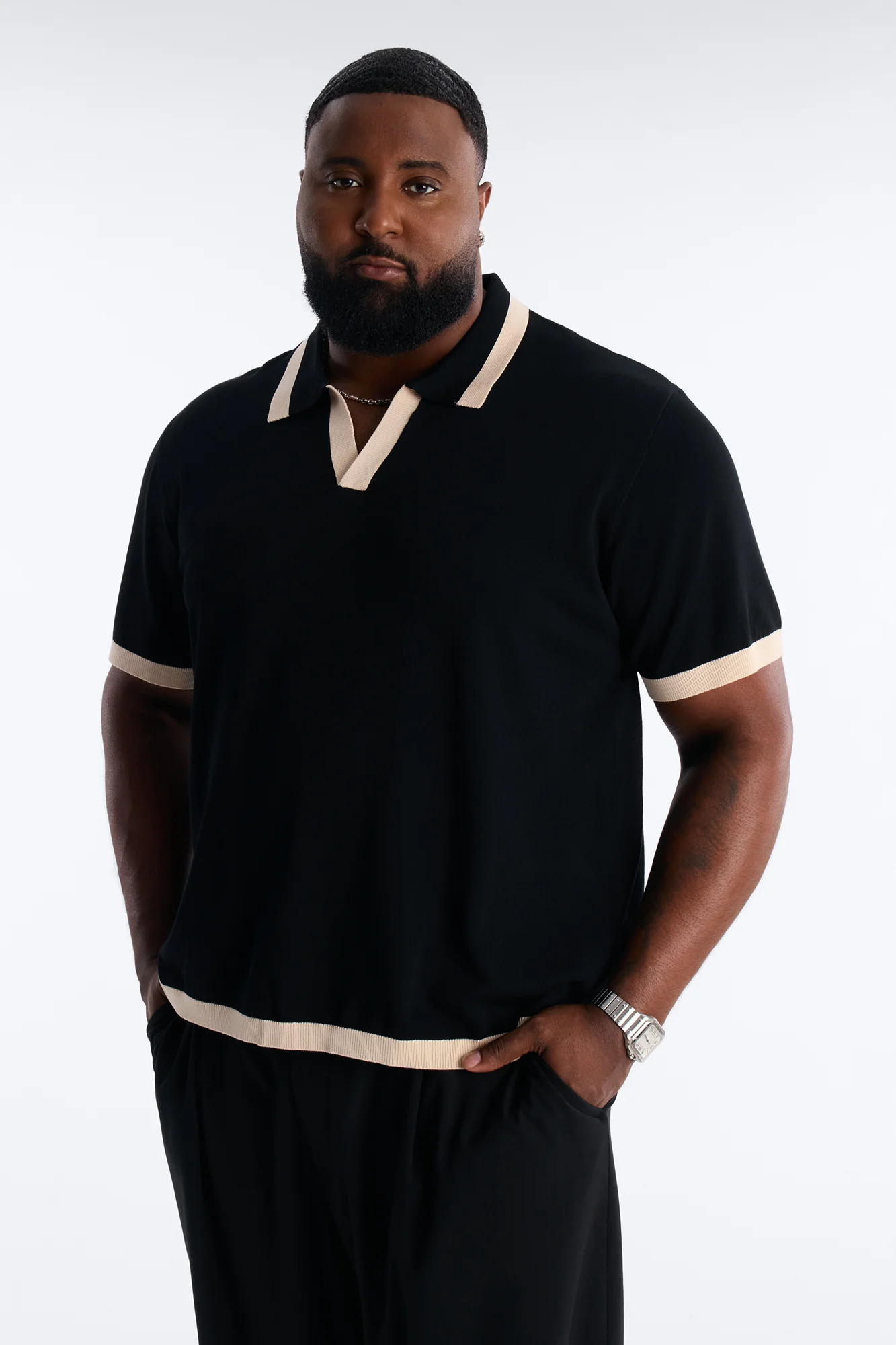 Rue Saint Johnny Collar Polo - Black - Image 5
