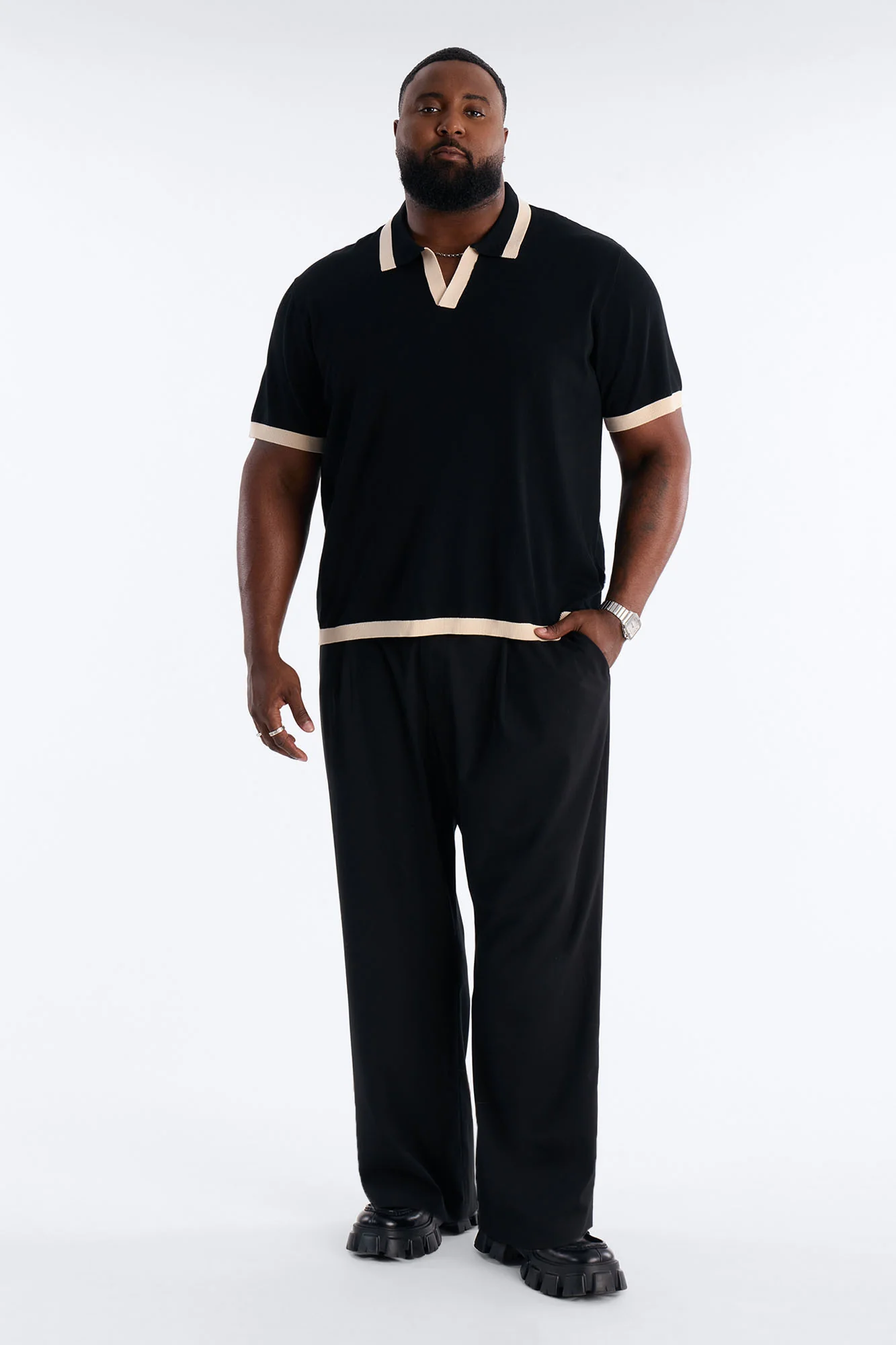 Rue Saint Johnny Collar Polo - Black - Image 6