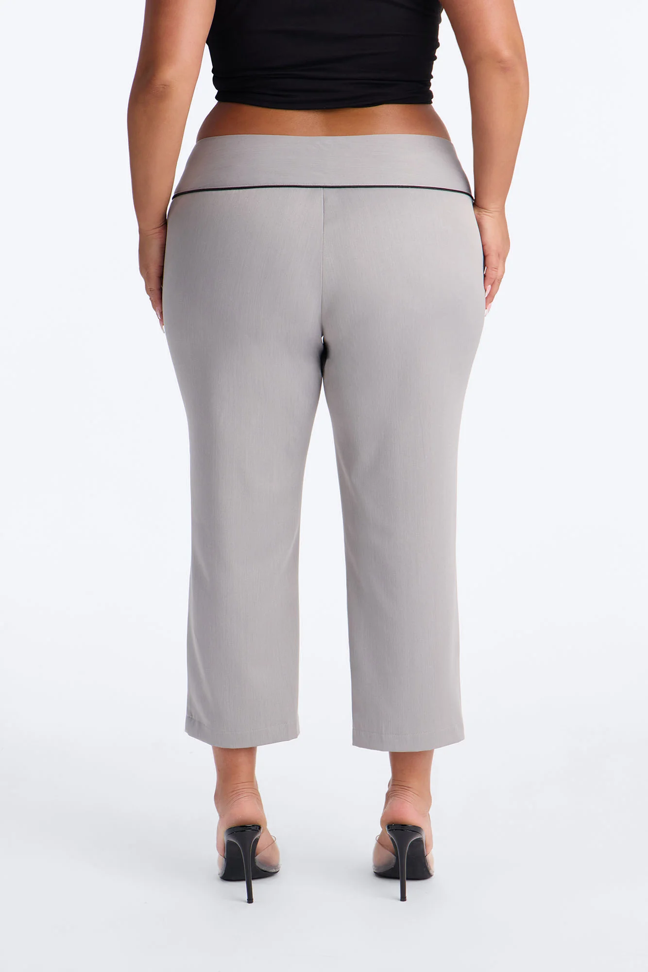 Rue Tailored Capri Trouser - Grey - Image 6