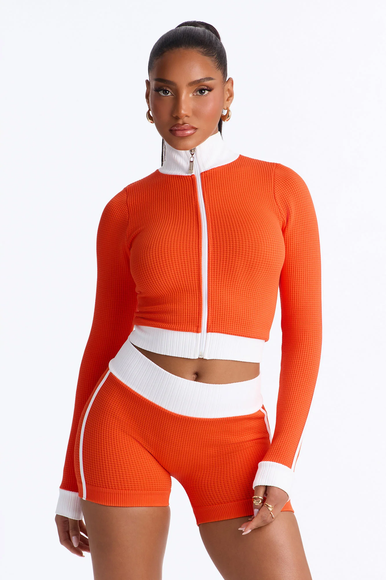 Run It Back Seamless Short Set - Orange