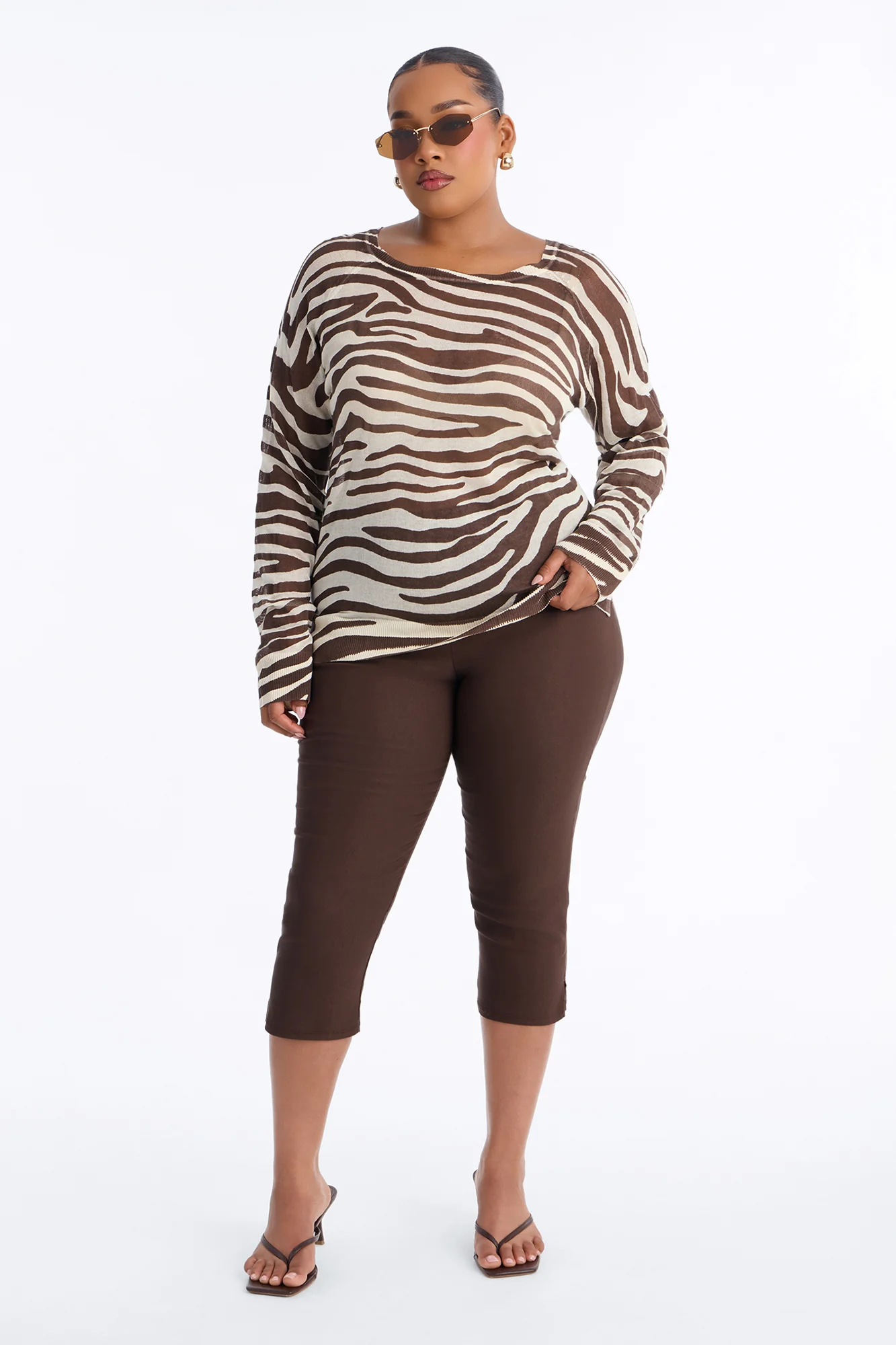 Run Wild Long Sleeve Sweater - Brown/combo - Image 6
