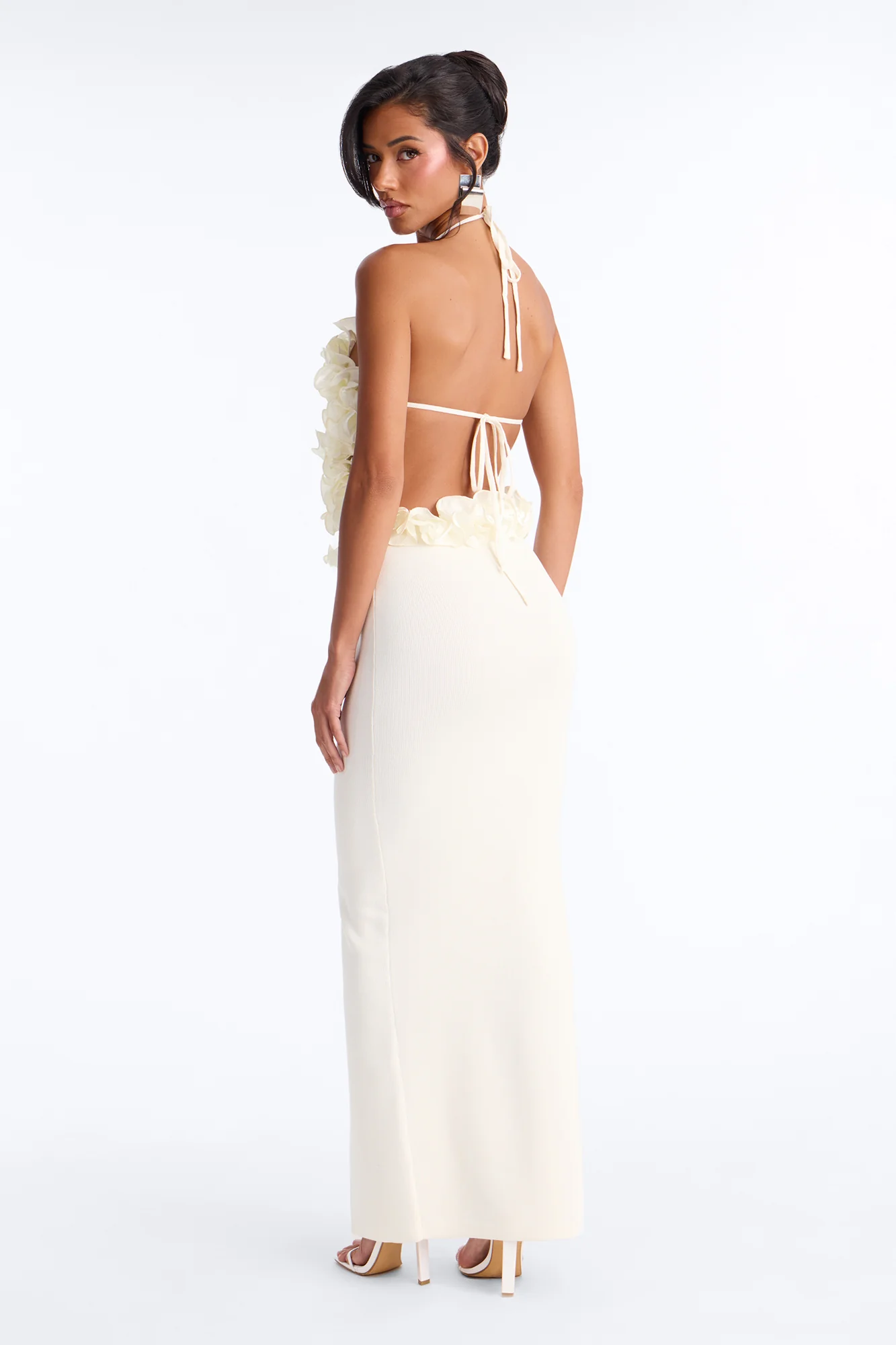 Runaway Ruffle Sweater Maxi Dress - Cream - Image 4
