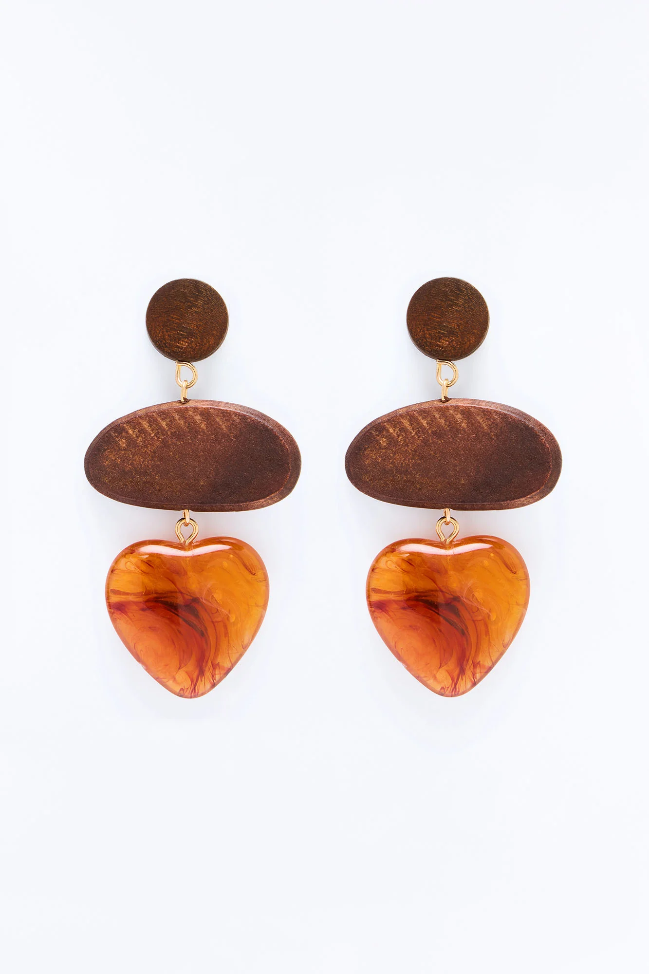 Rustic Love Earrings - Brown