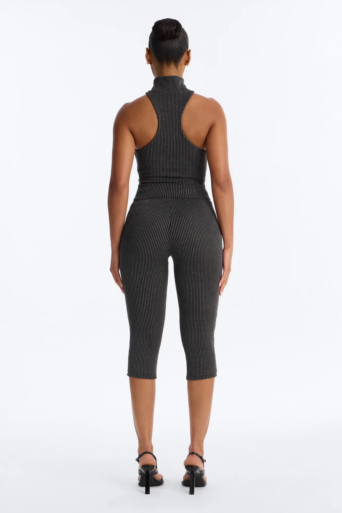 Ruth Textured Capri Set - Charcoal - Image 4