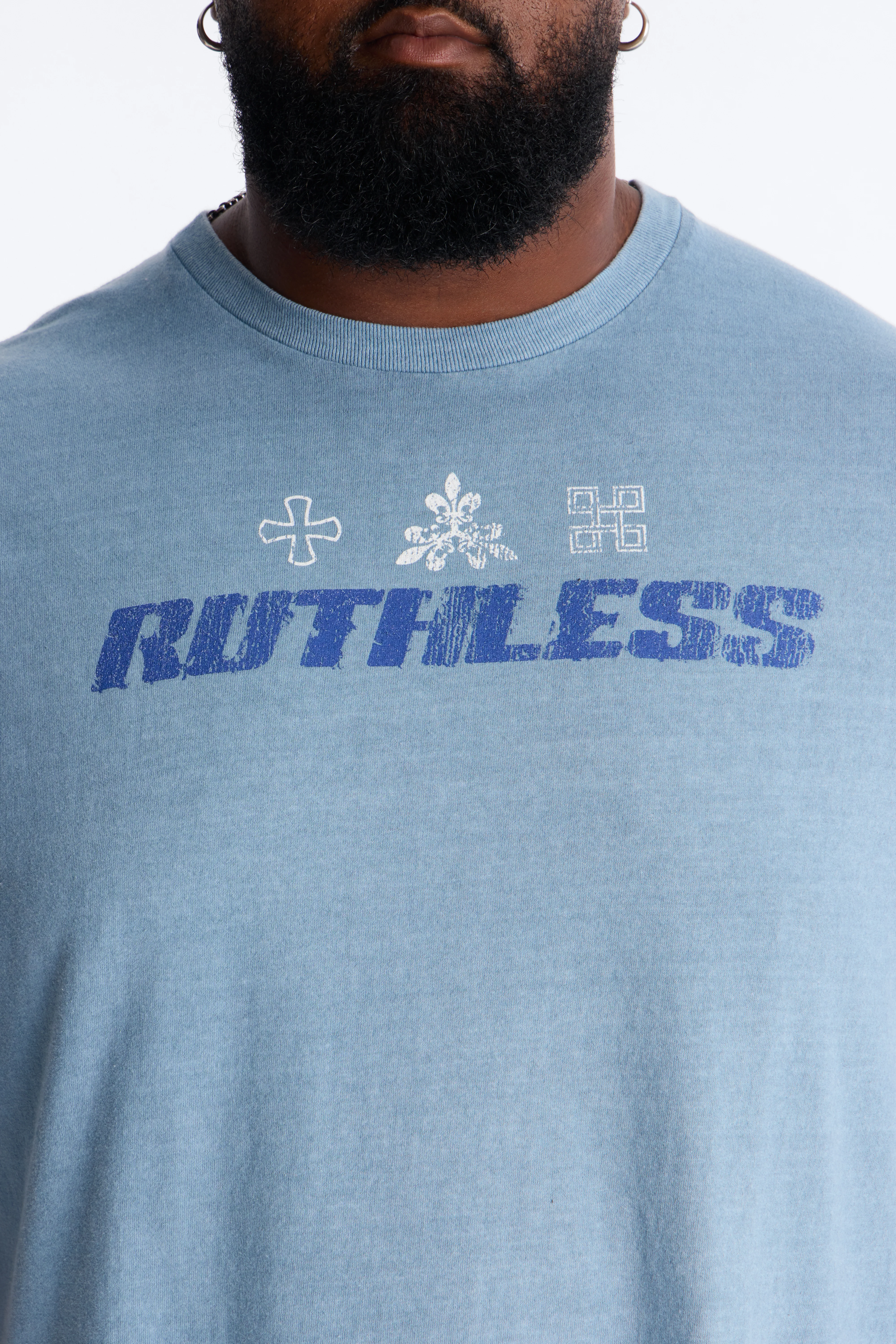Ruthless Chaos Oversized Washed Short Sleeve Tee - Indigo - Image 8