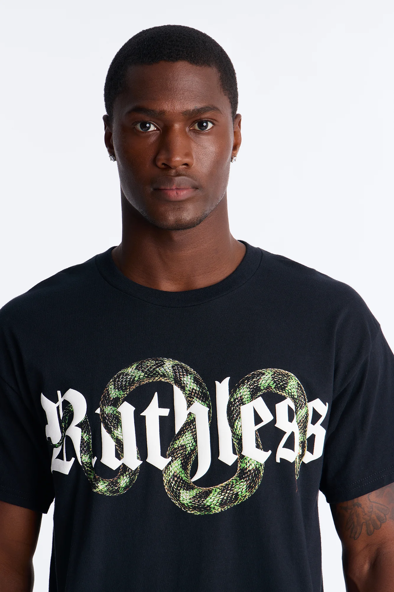 Ruthless Snake Oversized Short Sleeve Tee - Black - Image 3