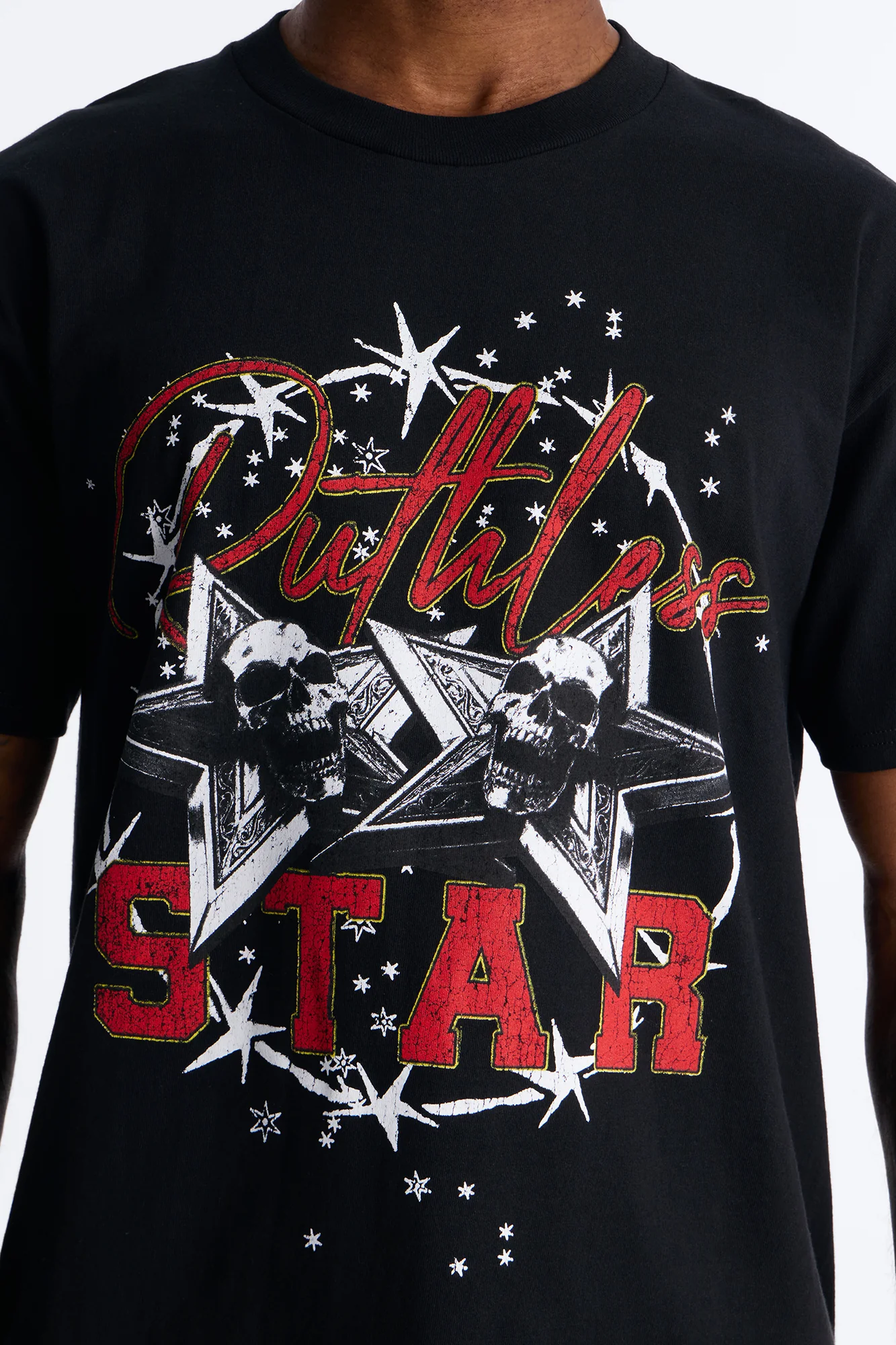 Ruthless Star Boxy Short Sleeve Tee - Black - Image 3