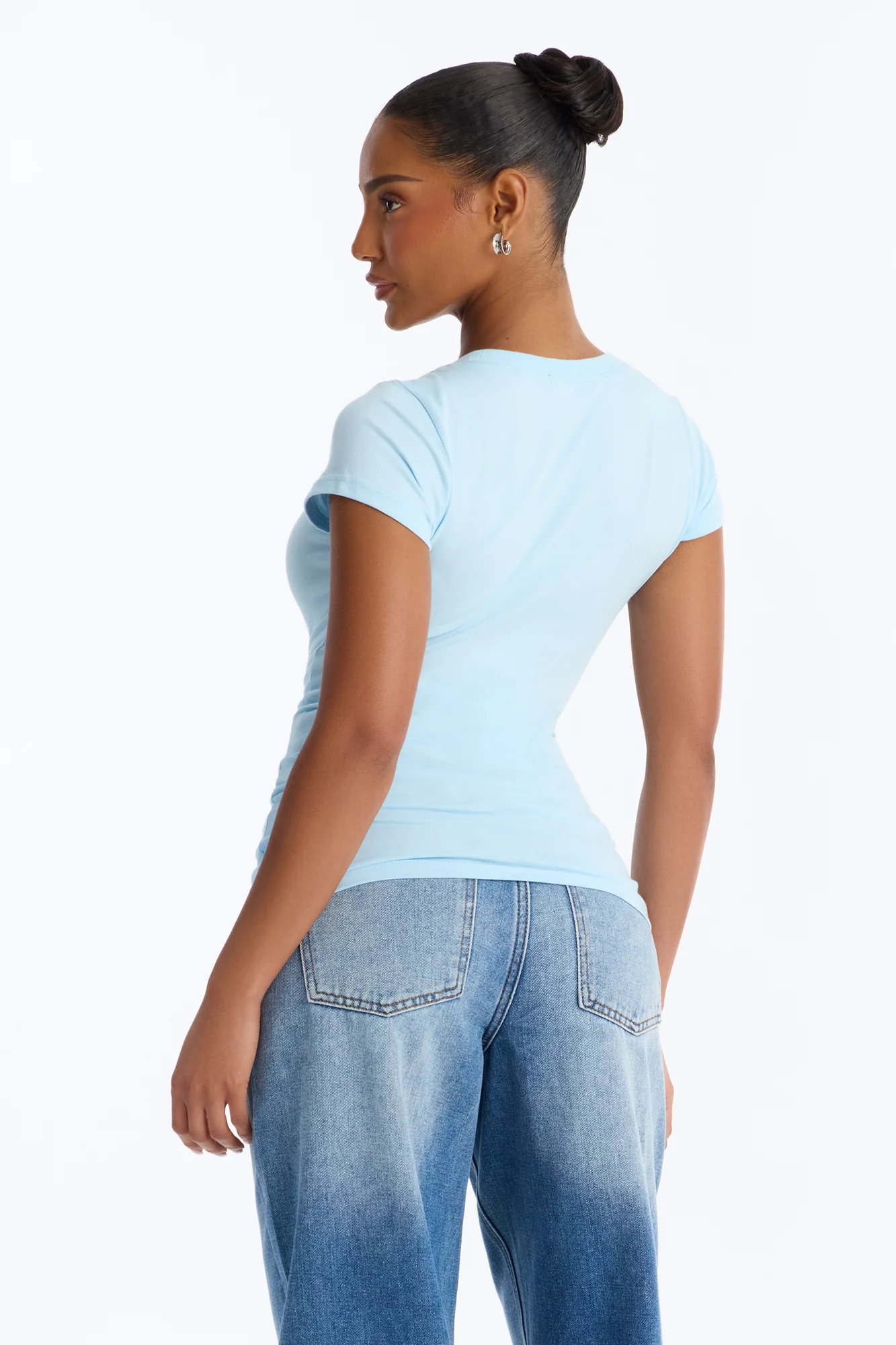 Sabrina Crew Neck Tee - Light Blue - Image 3