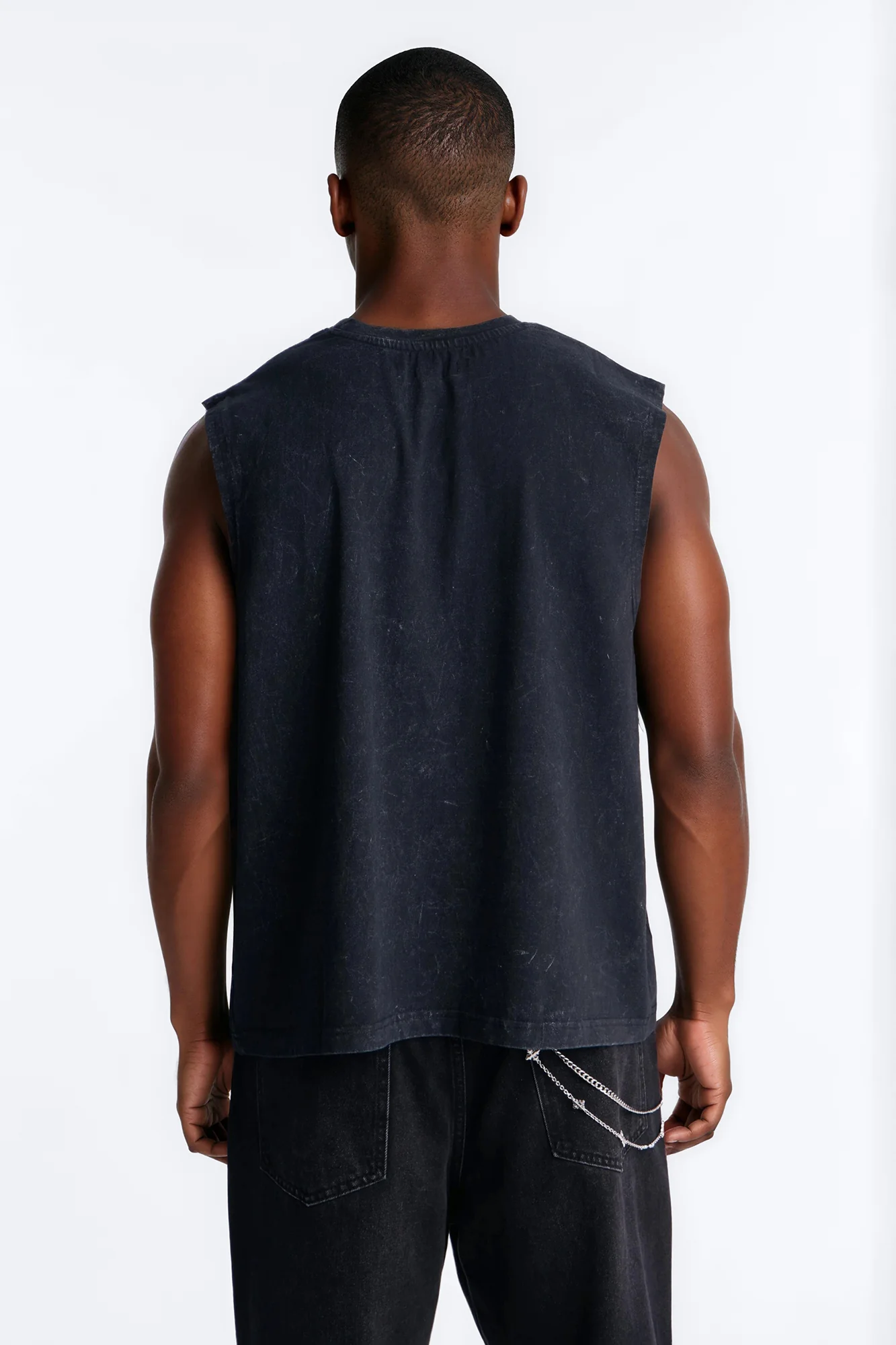 Sacred Blessed Washed Muscle Tee - Black - Image 4