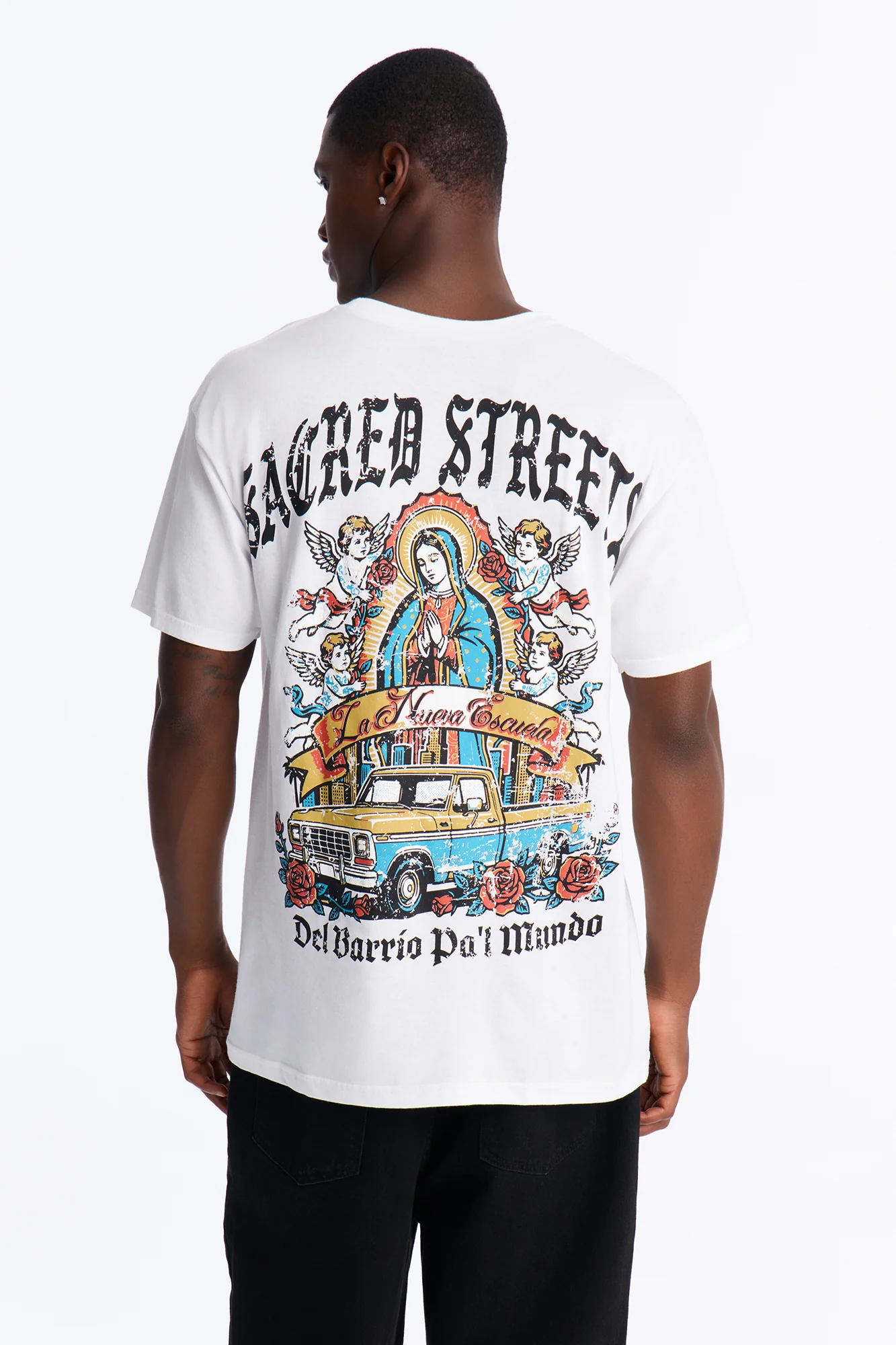 Sacred Streets Oversized Short Sleeve Tee - White - Image 4