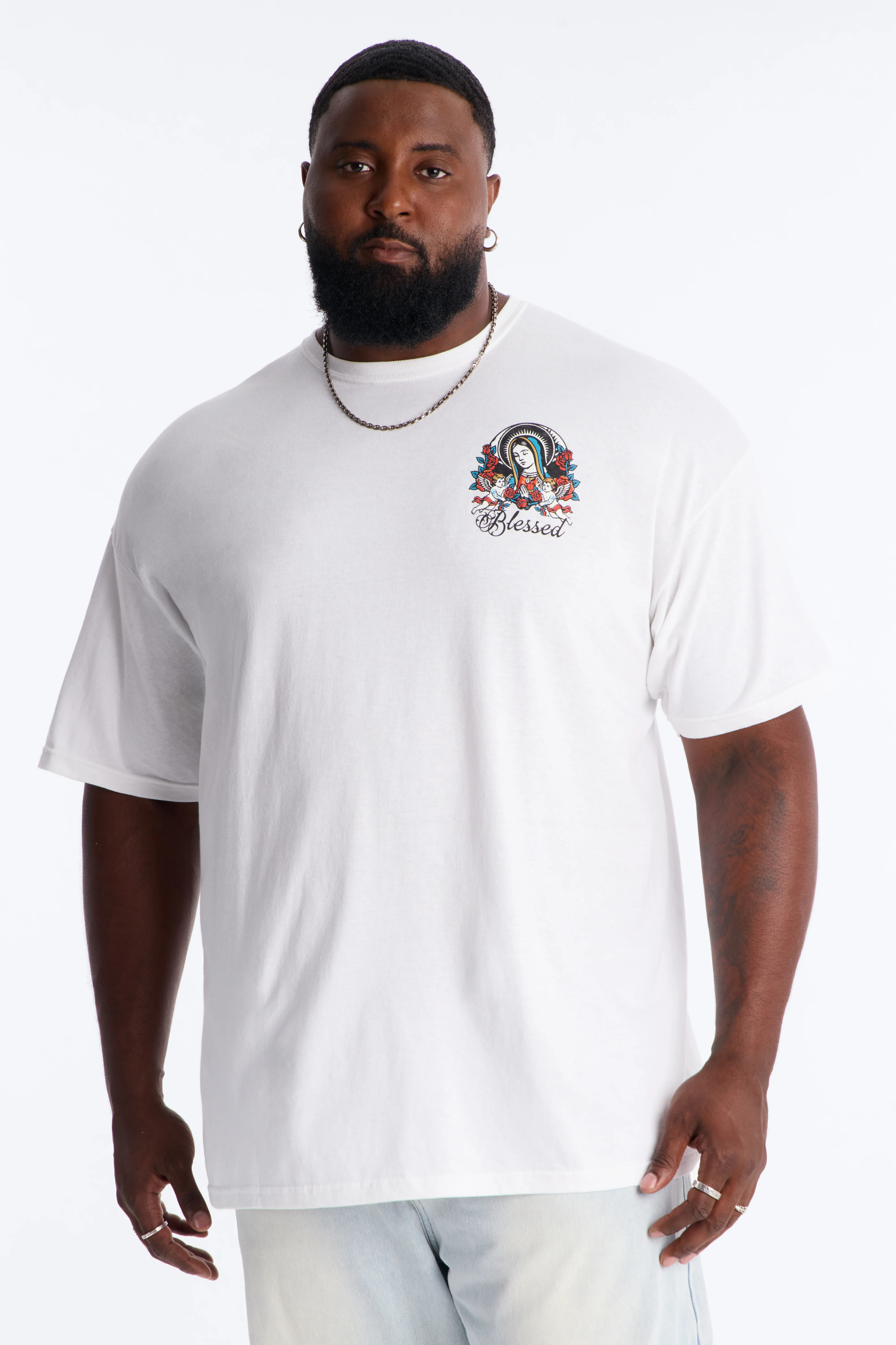 Sacred Streets Oversized Short Sleeve Tee - White - Image 5