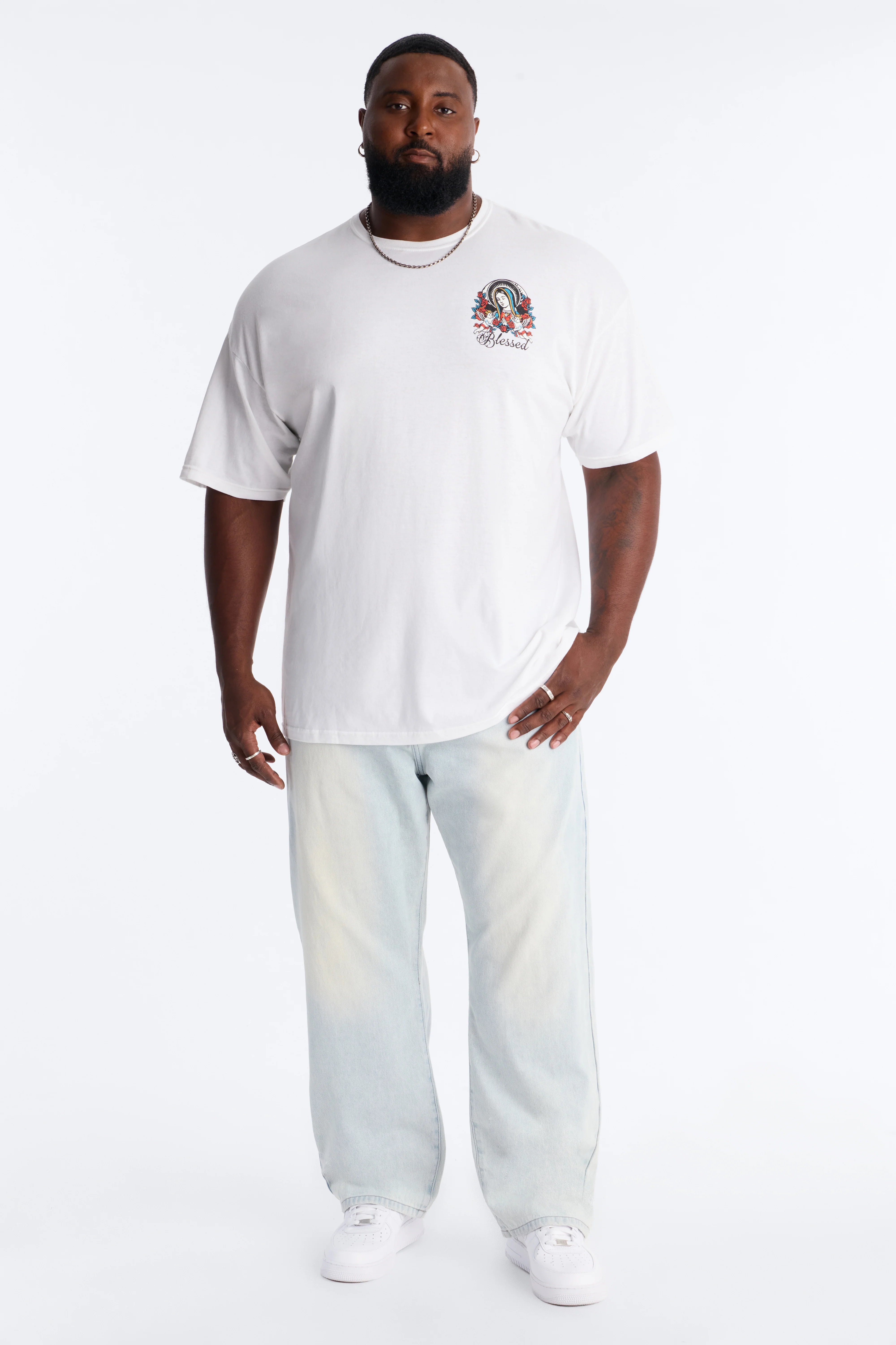Sacred Streets Oversized Short Sleeve Tee - White - Image 6