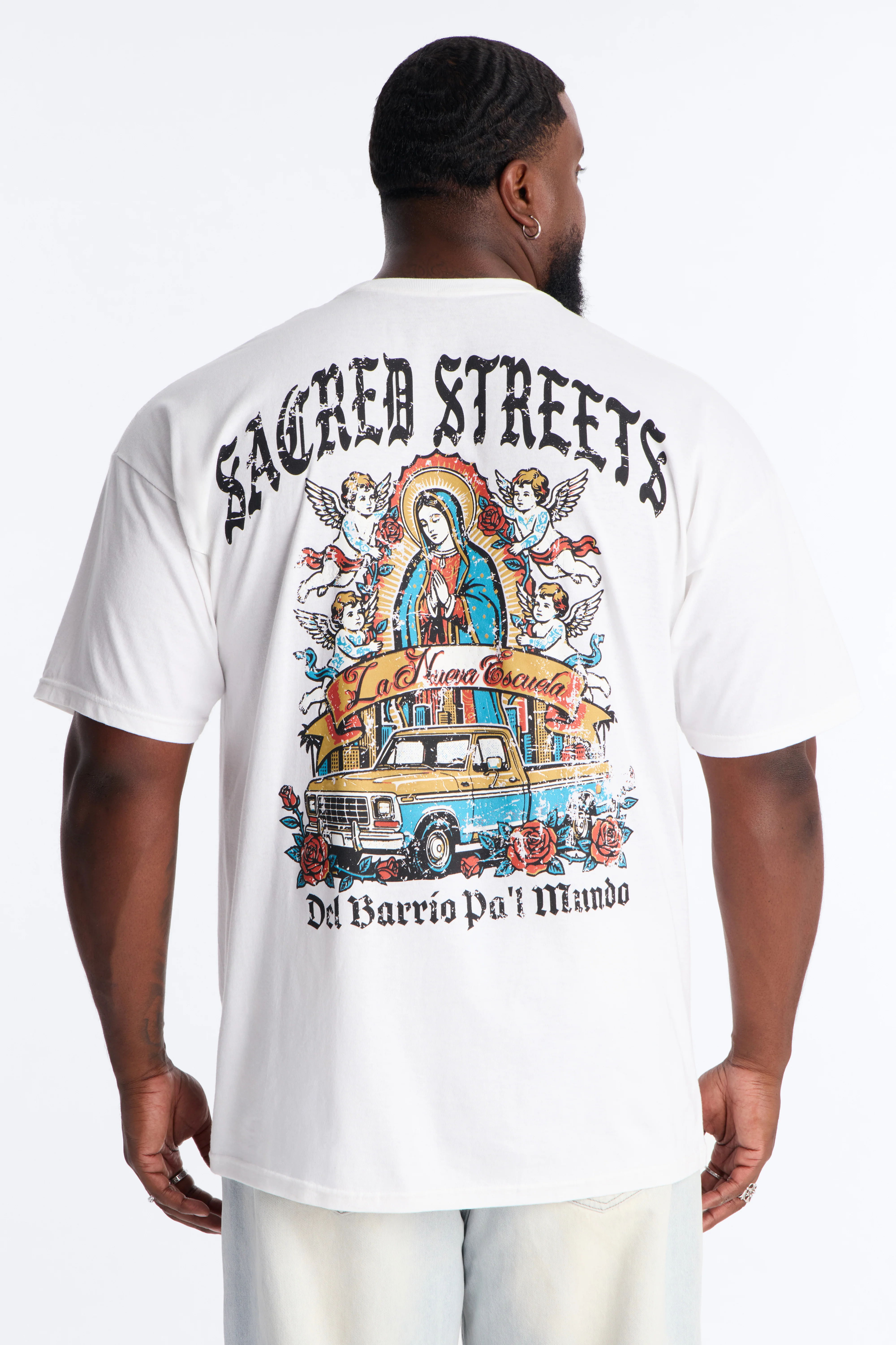 Sacred Streets Oversized Short Sleeve Tee - White - Image 7