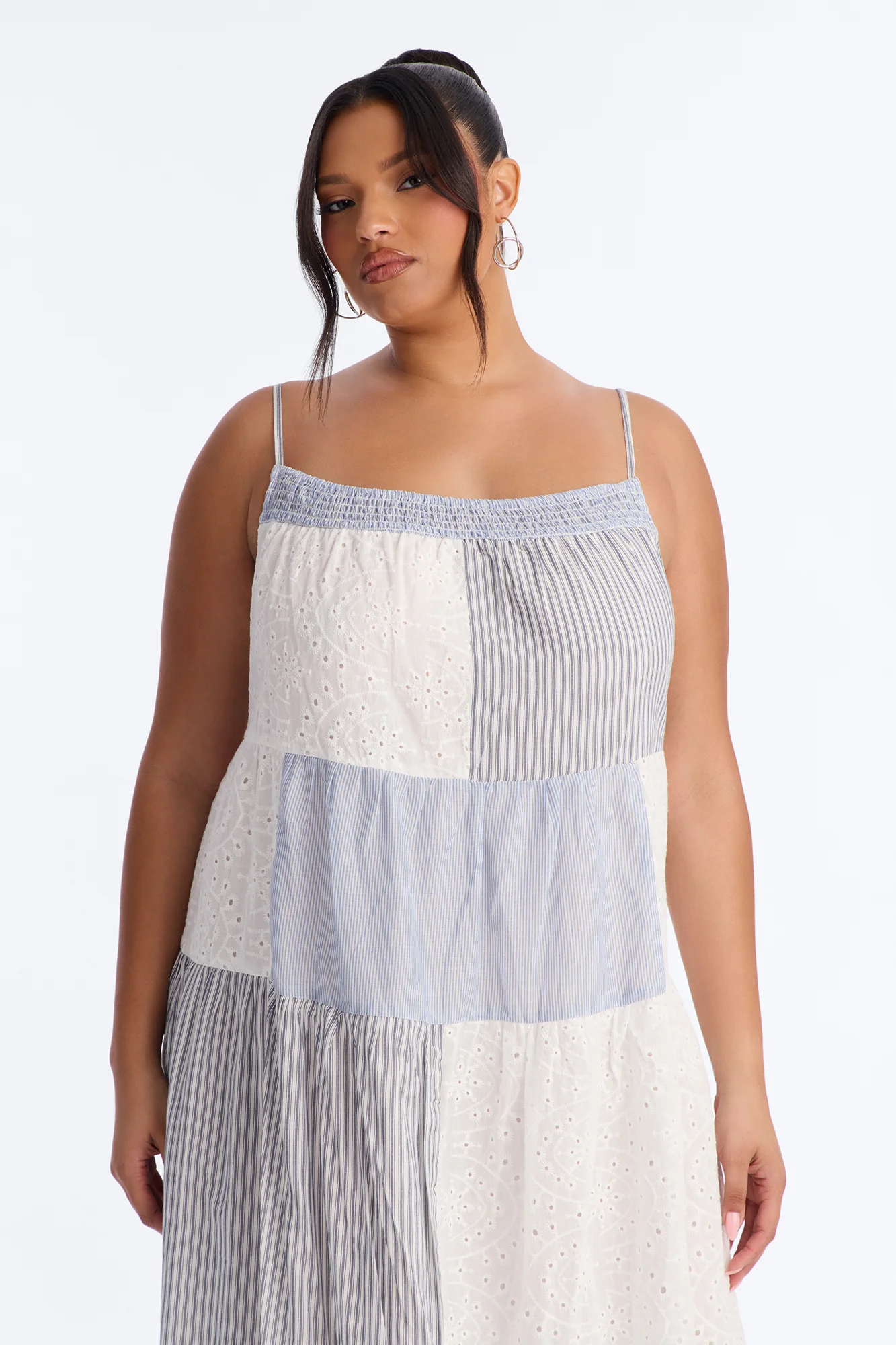Sage Patchwork Midi Dress - Blue/combo - Image 6