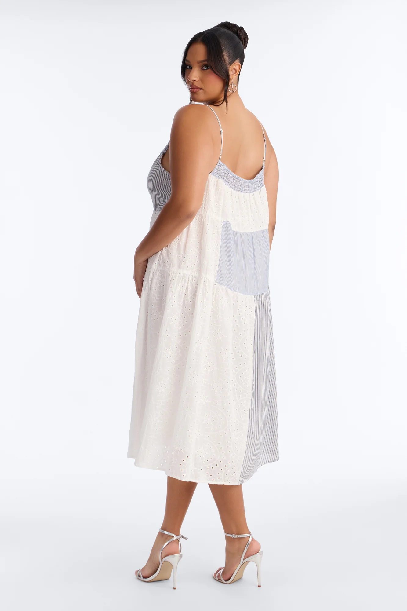Sage Patchwork Midi Dress - Blue/combo - Image 7