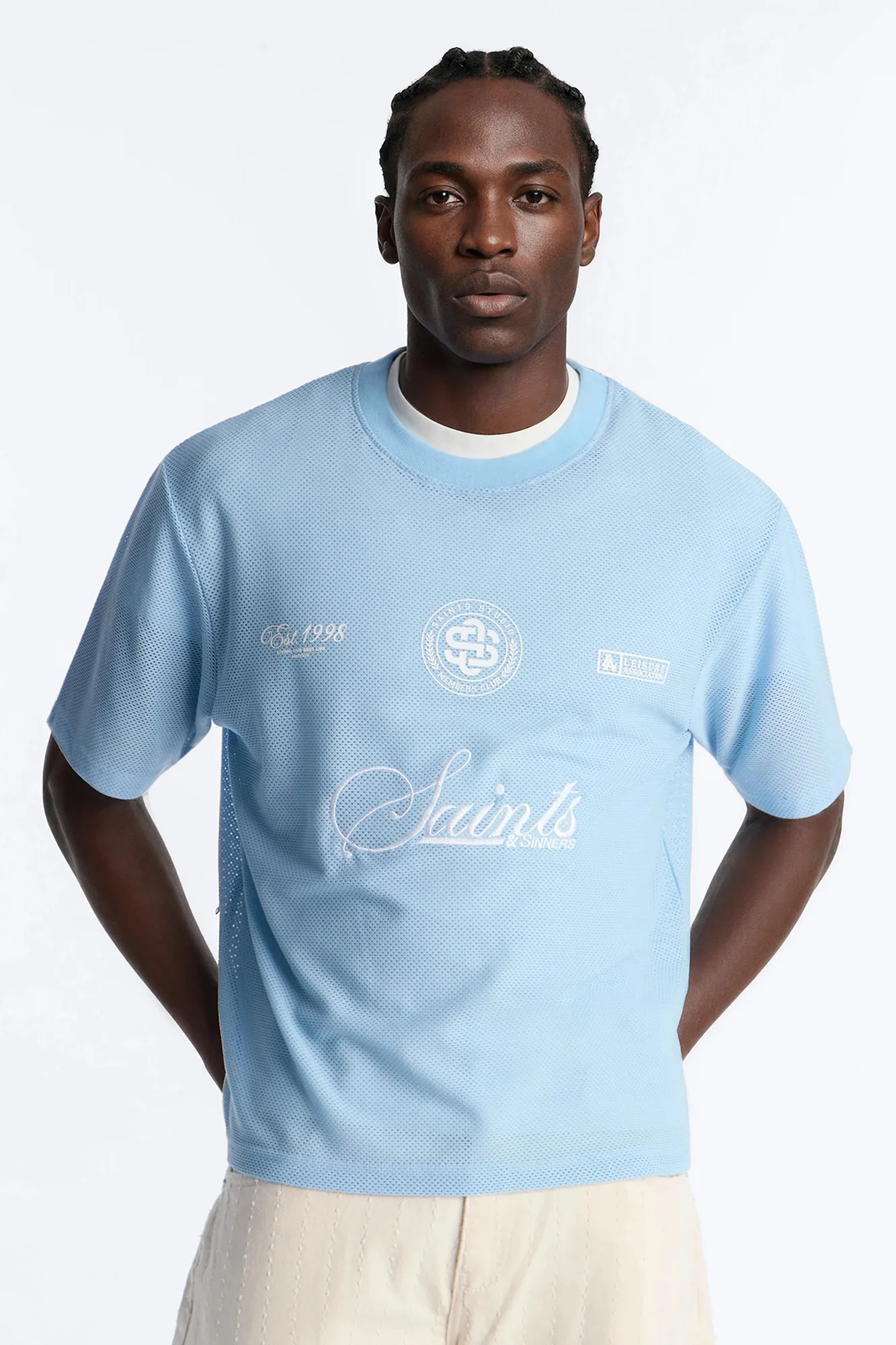Saints 1993 Mesh Short Sleeve Tee - Light Blue