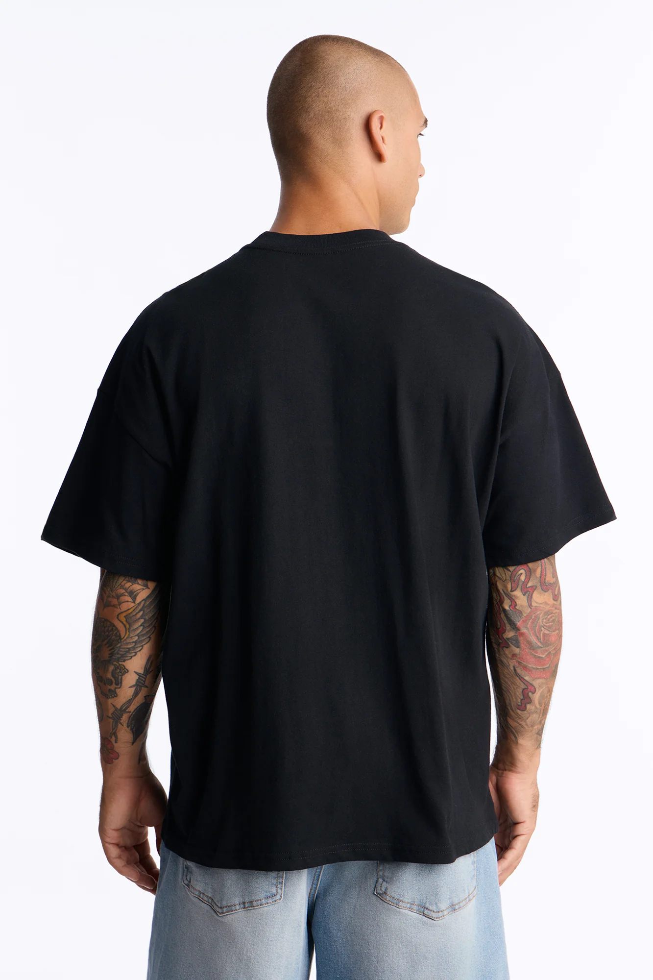 Saints Fly Over Sinners Oversized Short Sleeve Tee - Black - Image 4