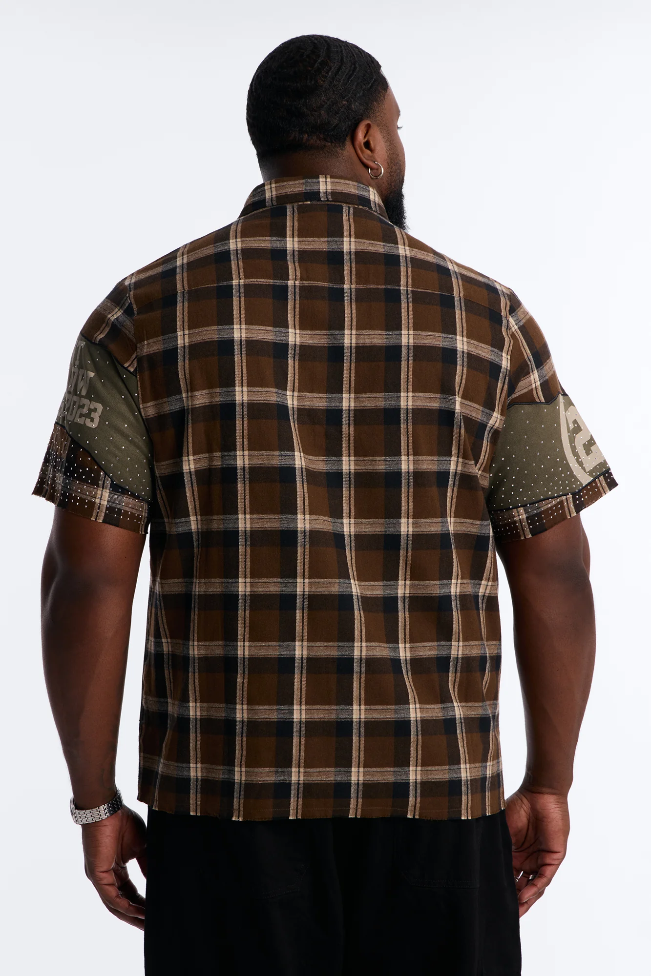 Saints Tears Plaid Button Up Shirt - Brown/combo - Image 8