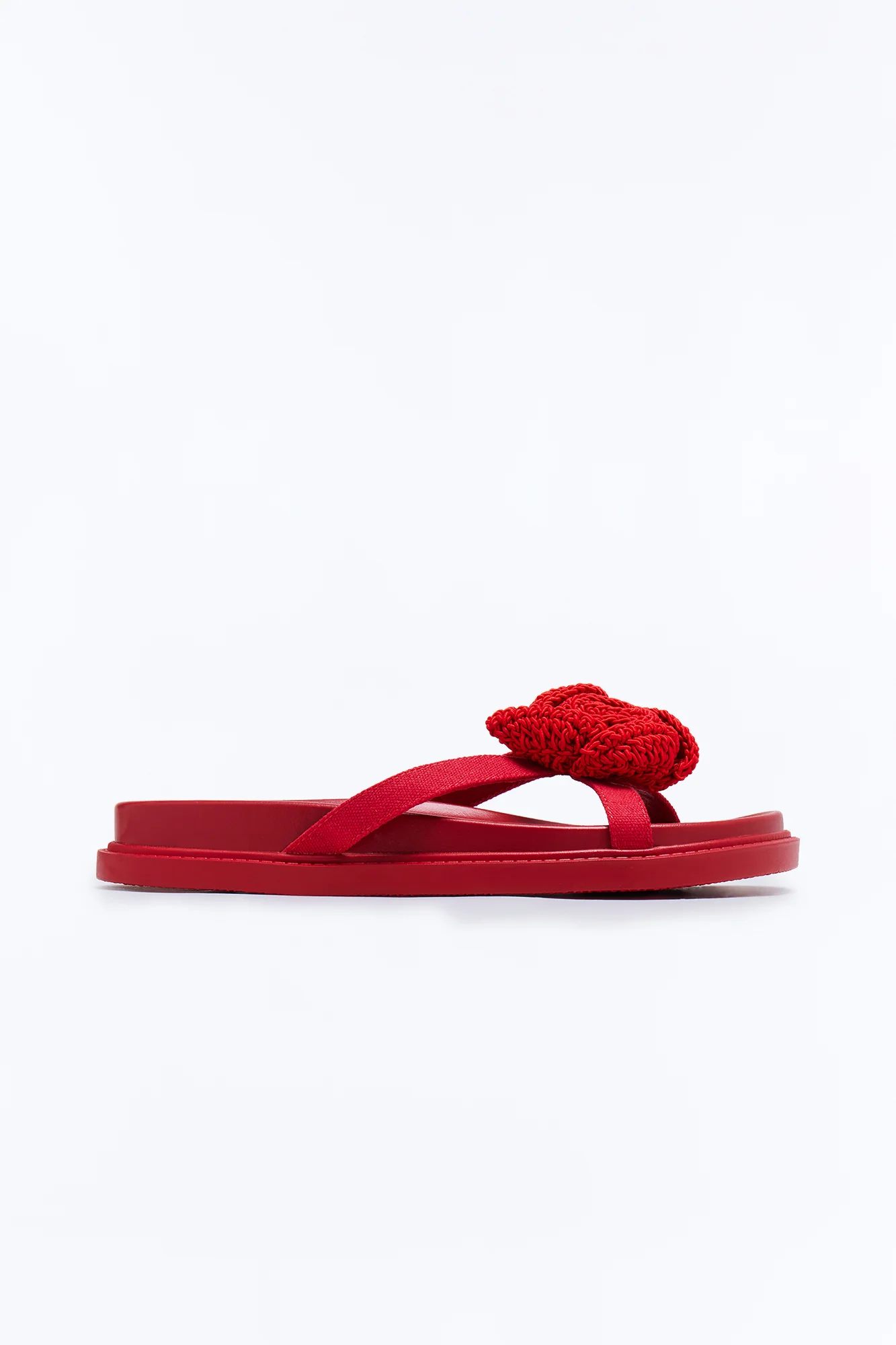 Salomi Knit Flower Sandals - Red - Image 4