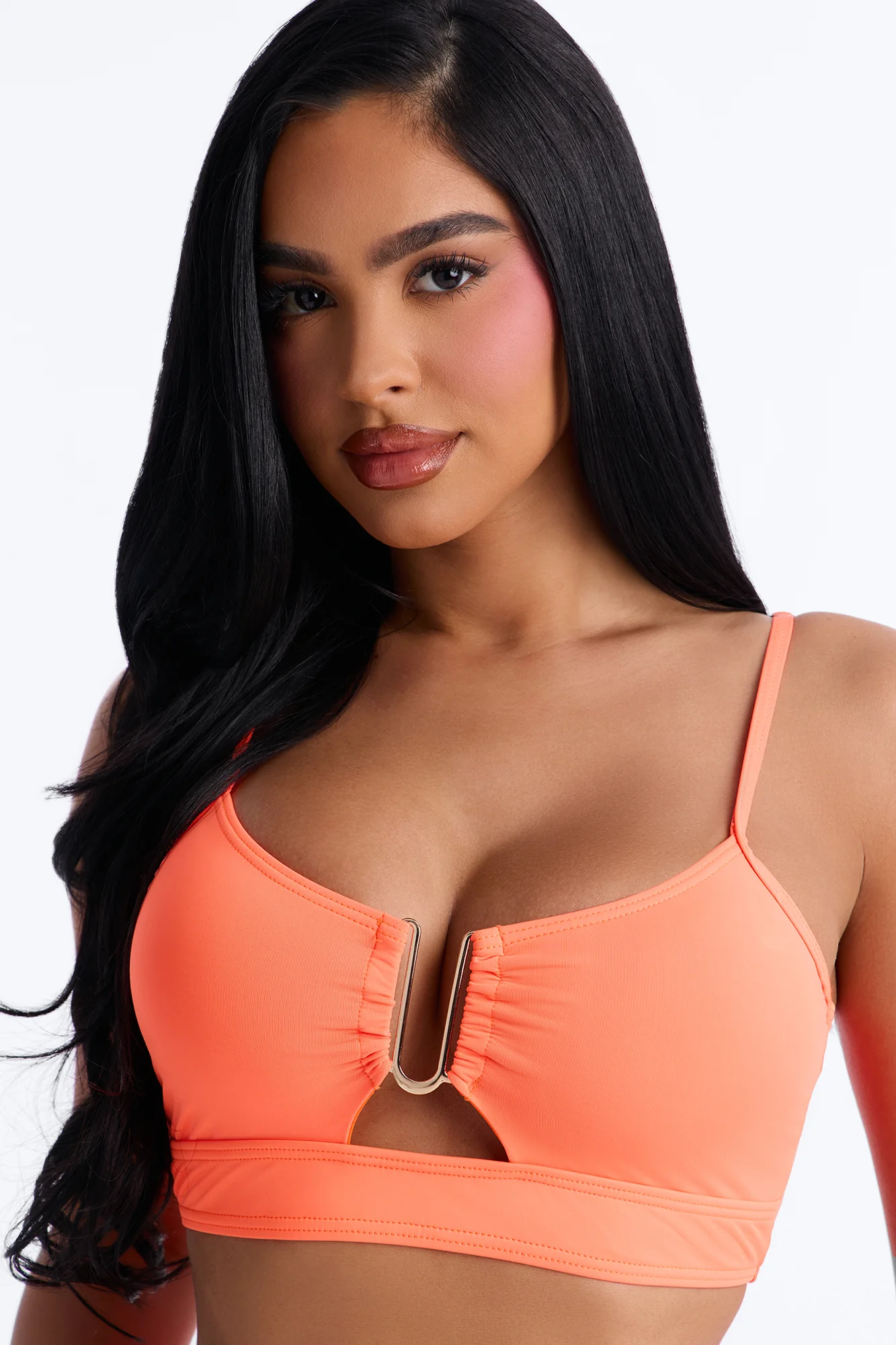 Saltwater Cures Everything Hardware Ruching 2 Piece Bikini - Orange - Image 3