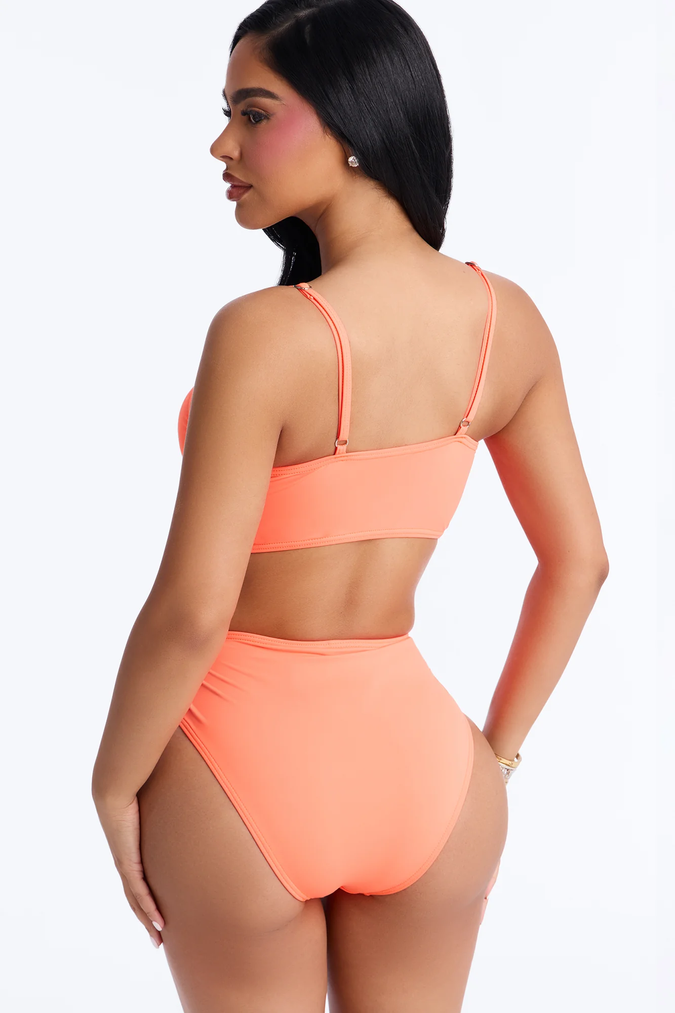 Saltwater Cures Everything Hardware Ruching 2 Piece Bikini - Orange - Image 4