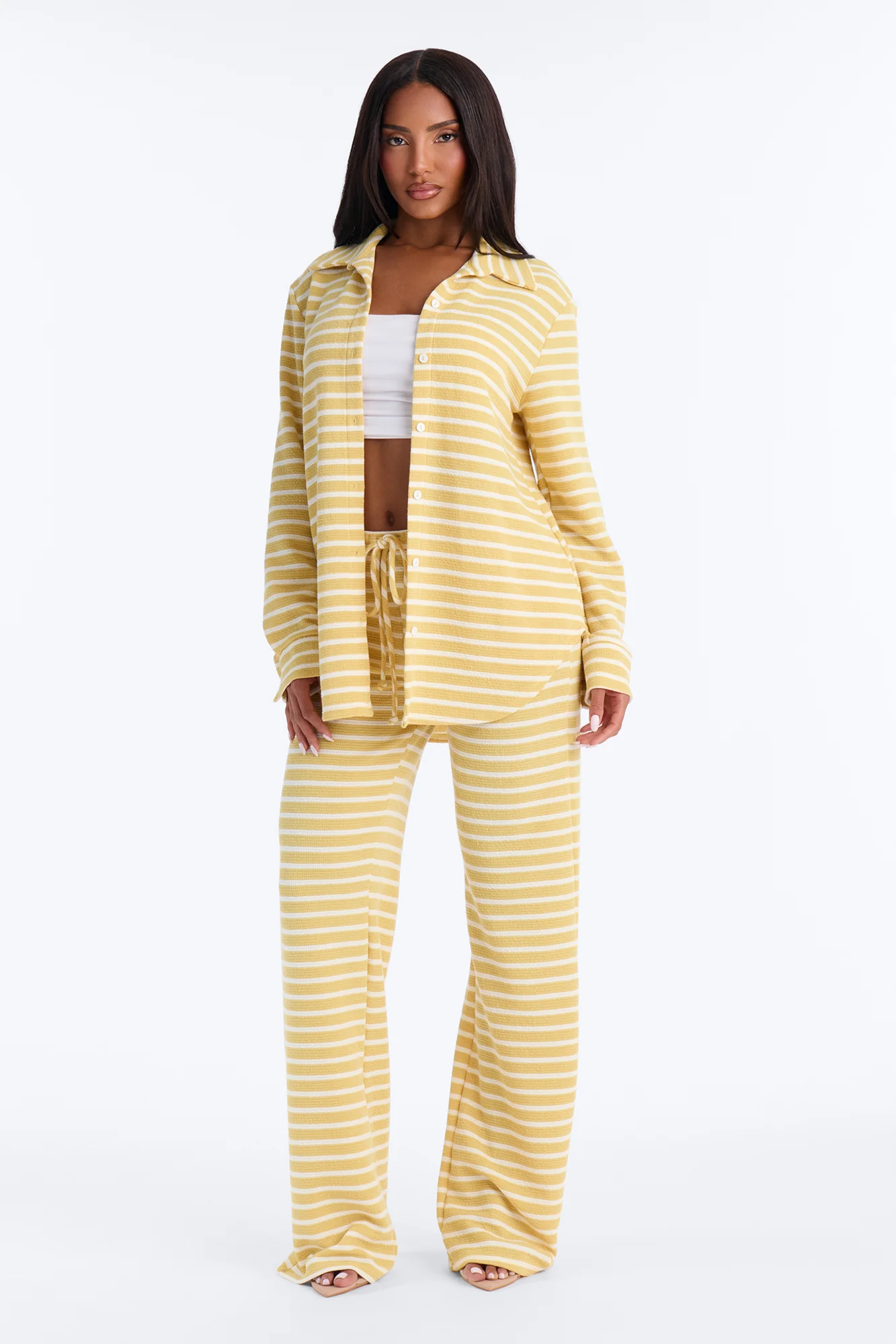 Sam Striped Pant Set - Yellow/combo