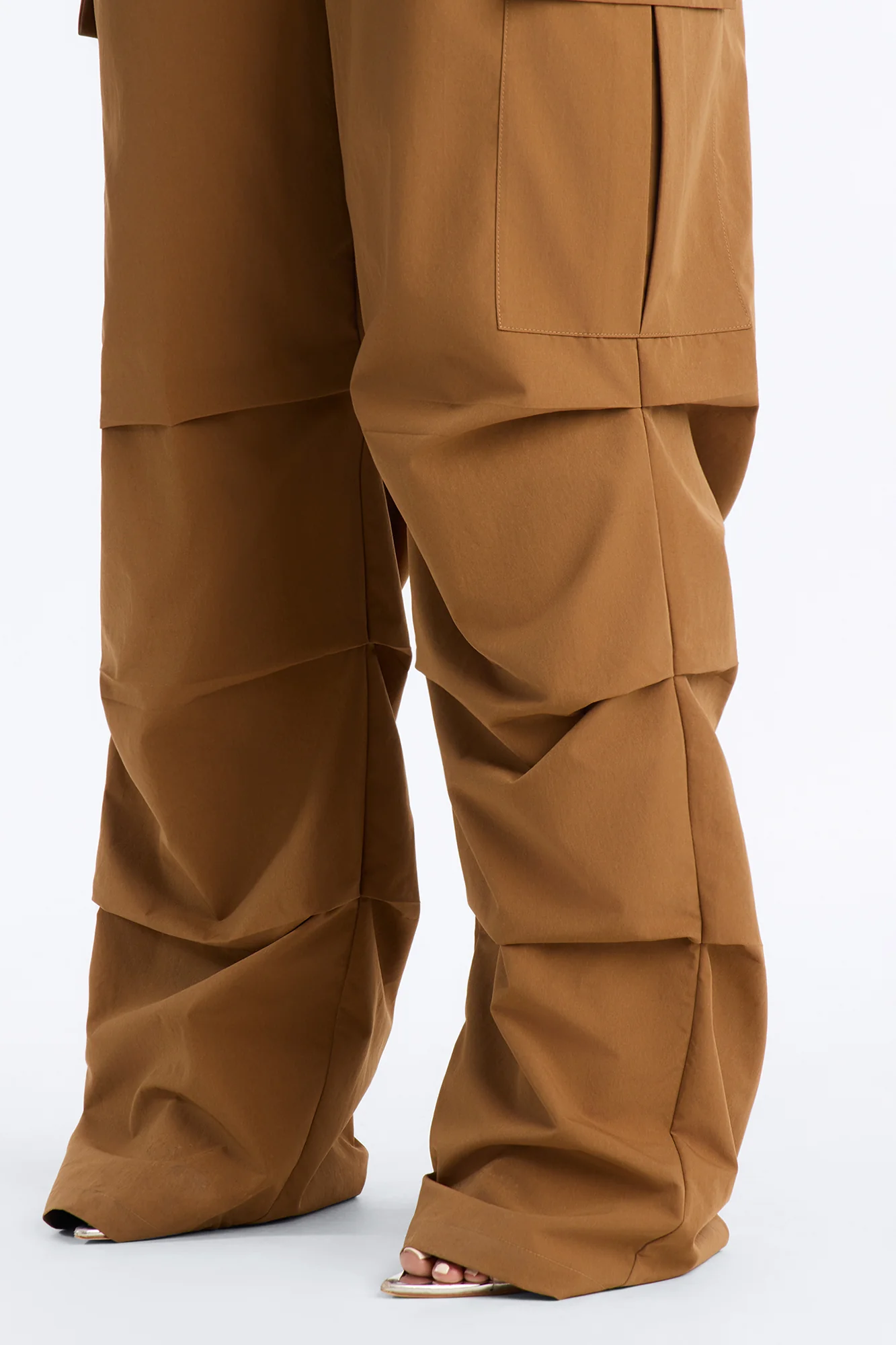 Samara Windbreaker Stacked Wide Leg Pant - Camel - Image 3