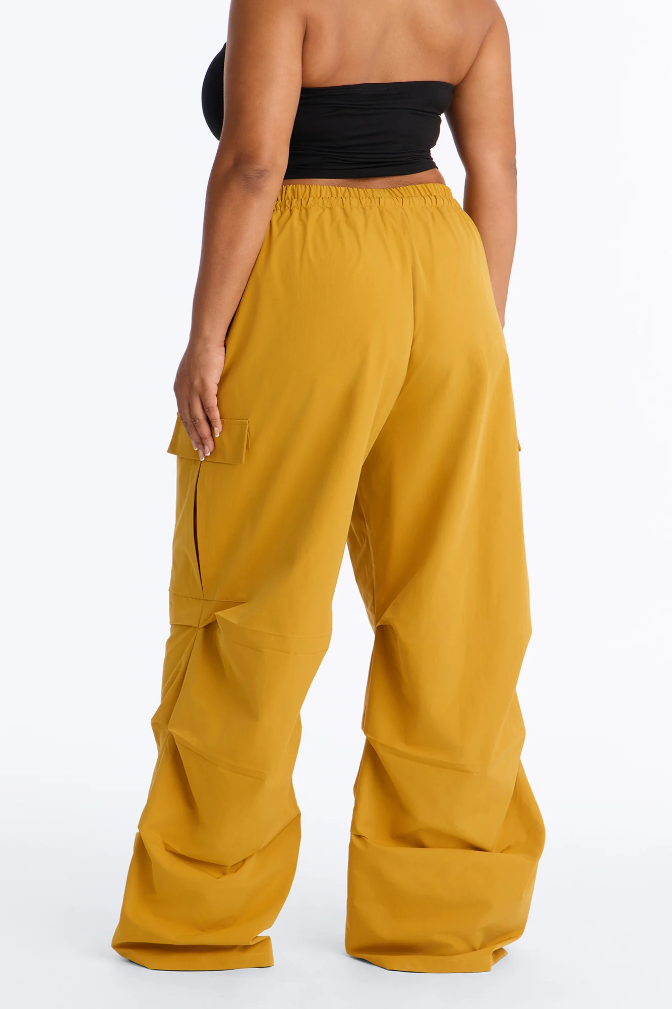 Samara Windbreaker Stacked Wide Leg Pant - Mustard - Image 8