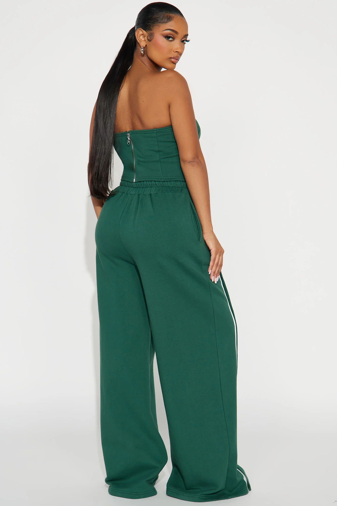 Sara Fleece Track Pant Set - Hunter - Image 3
