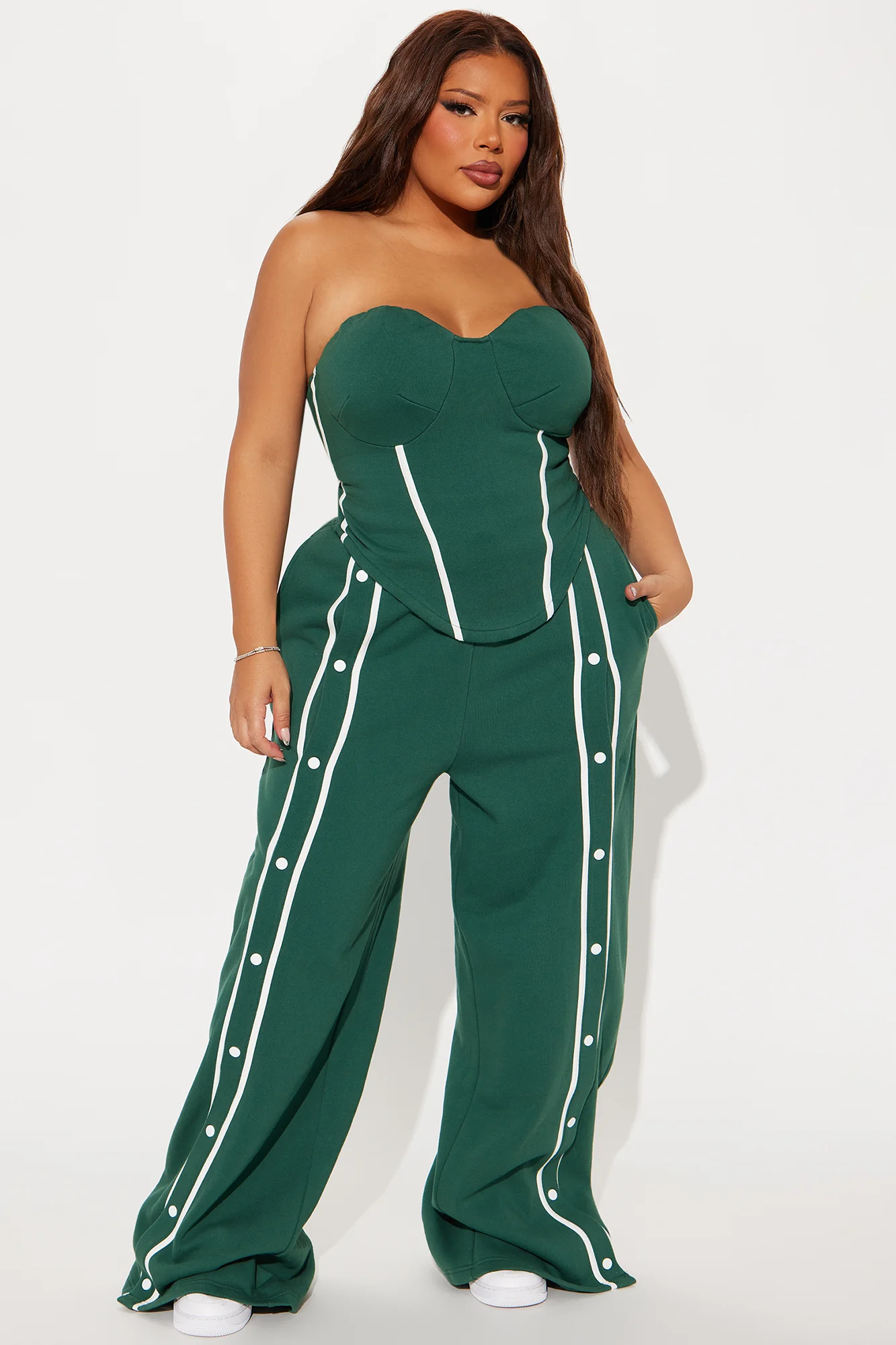 Sara Fleece Track Pant Set - Hunter - Image 4