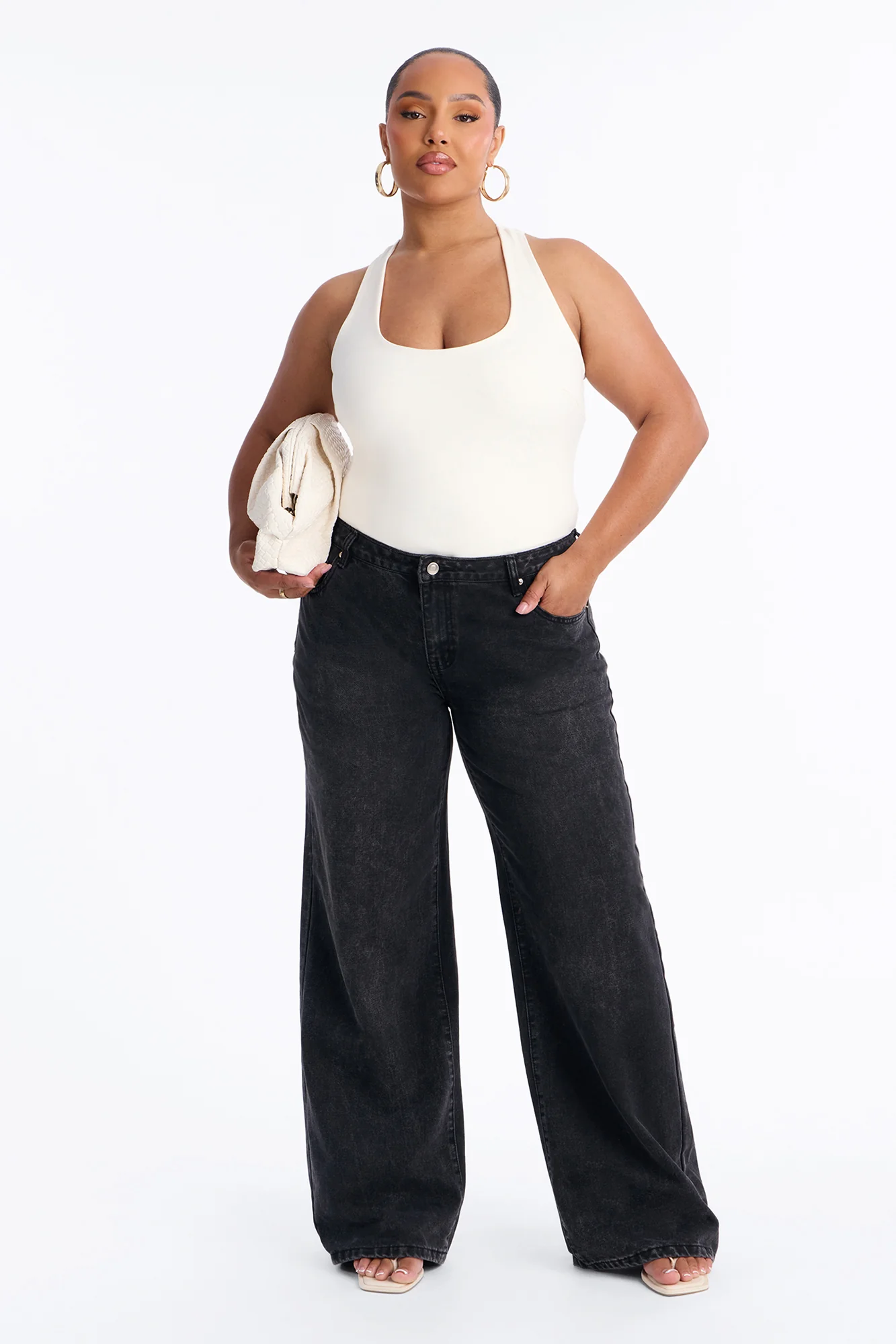 Sarafiena Double Lined Scoop Neck Bodysuit - White - Image 3