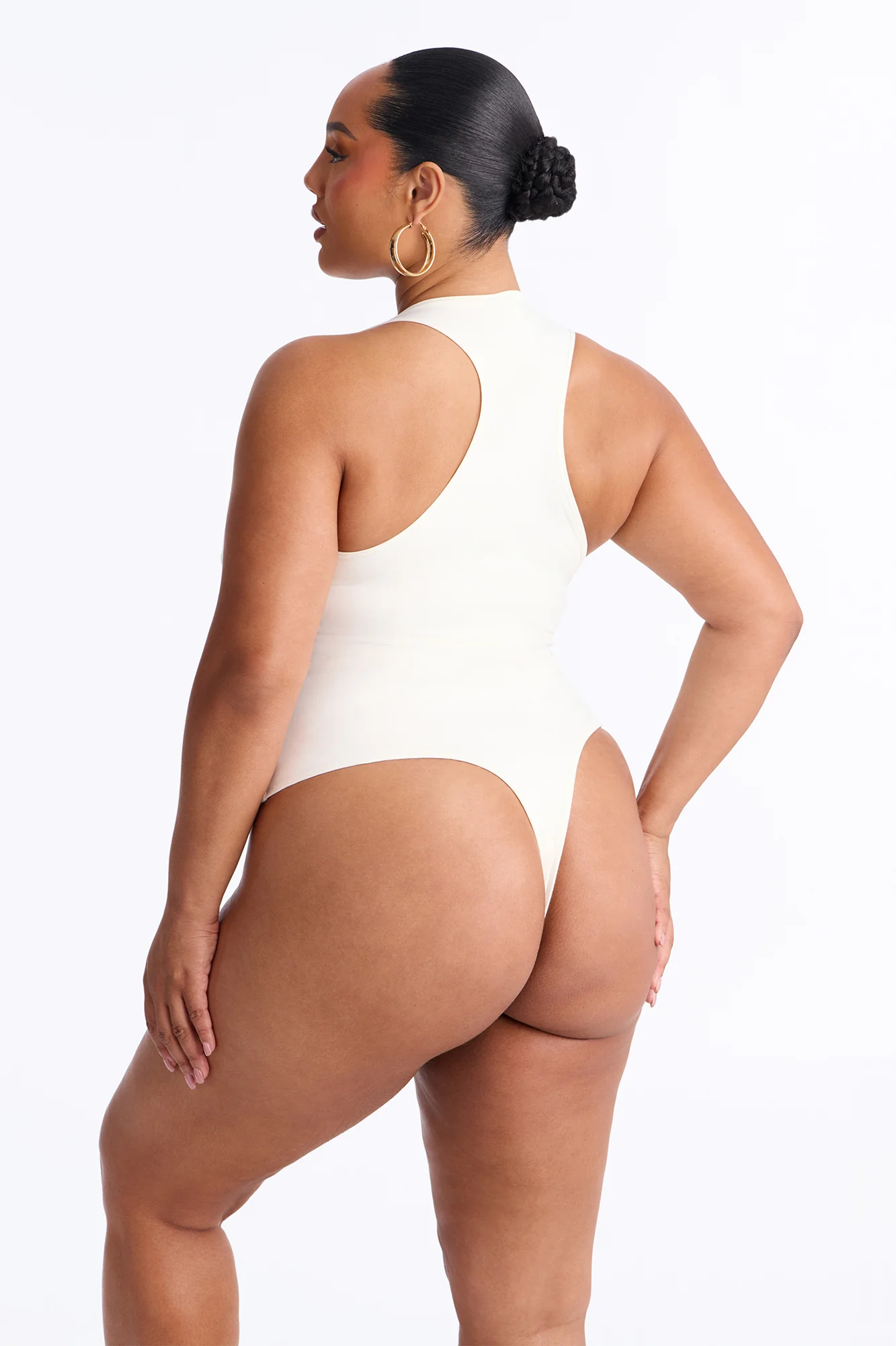 Sarafiena Double Lined Scoop Neck Bodysuit - White - Image 4